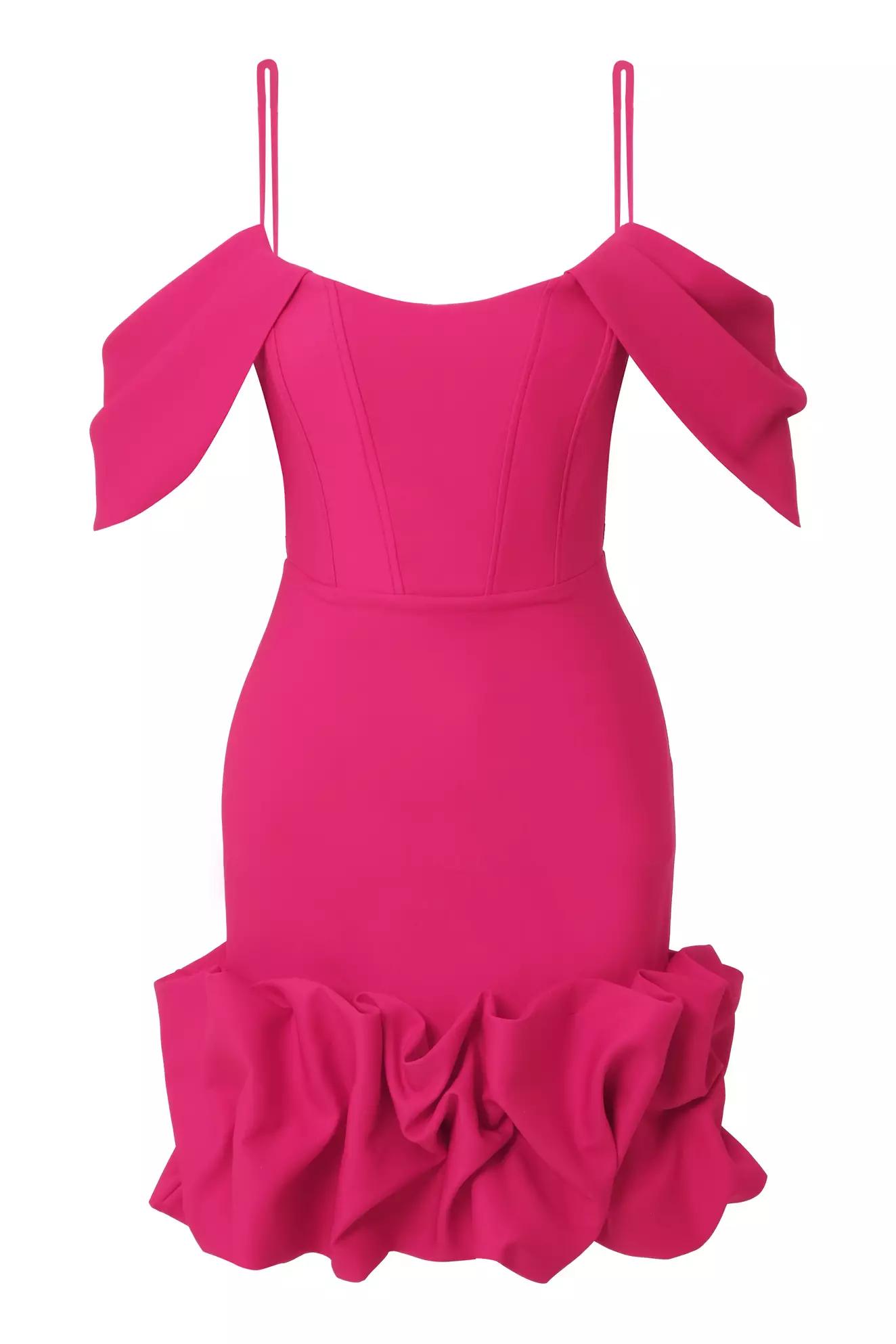 Fuchsia crepe sleeveless mini dress