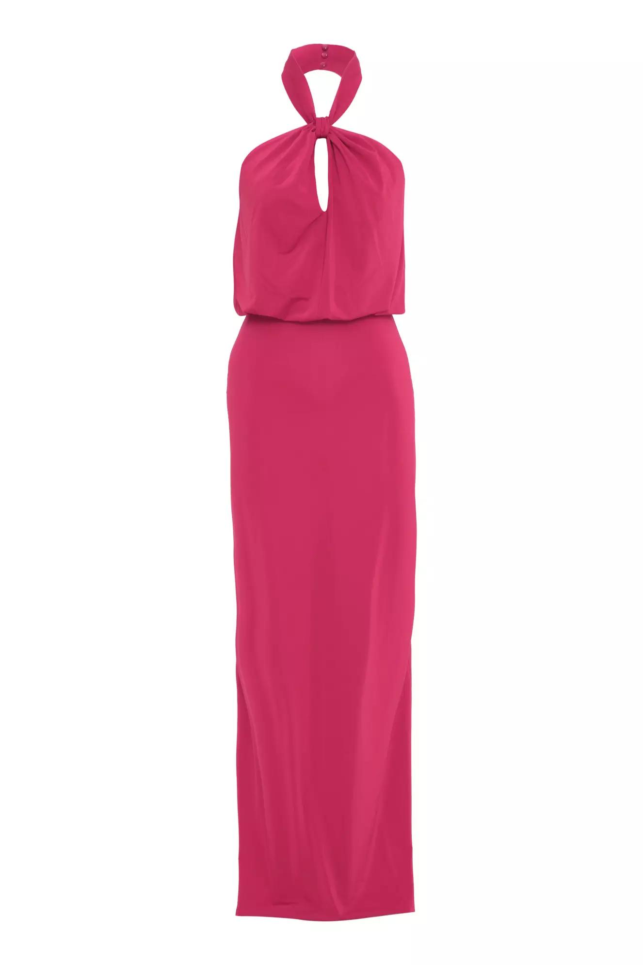 Fuchsia sendy sleeveless long dress