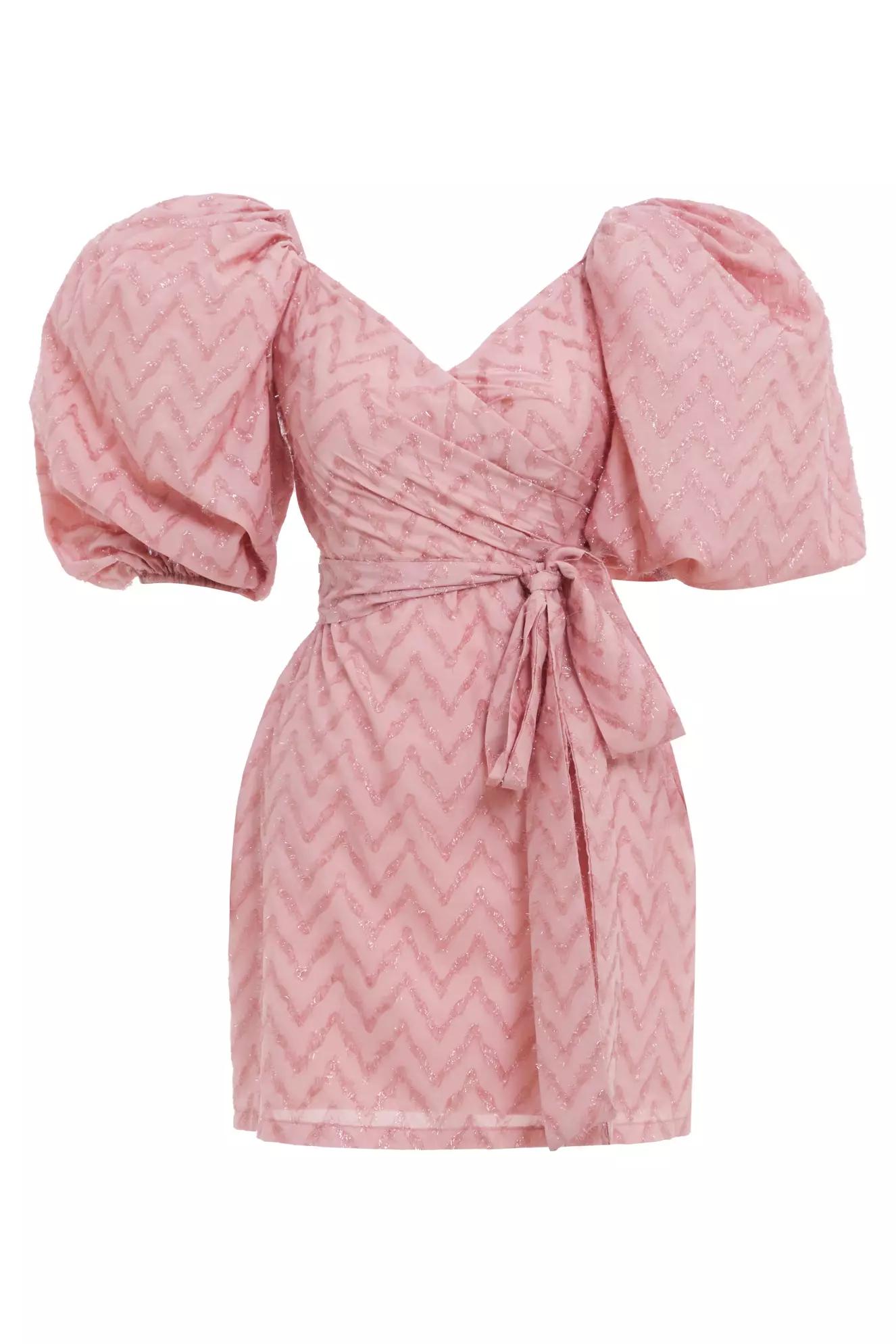 Blush sakalli sifon 3/4 sleeve mini dress