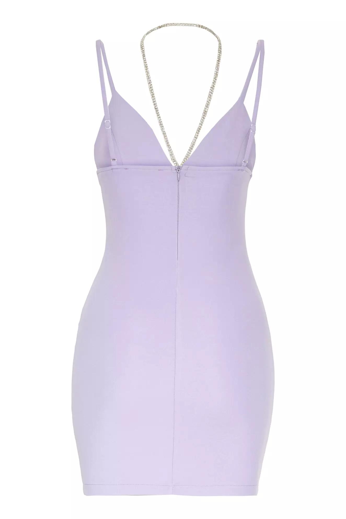 Lilac plus size crepe sleeveless mini dress