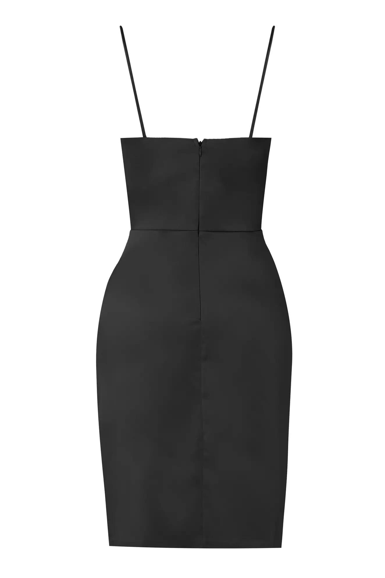 Black plus size satin sleeveless mini dress