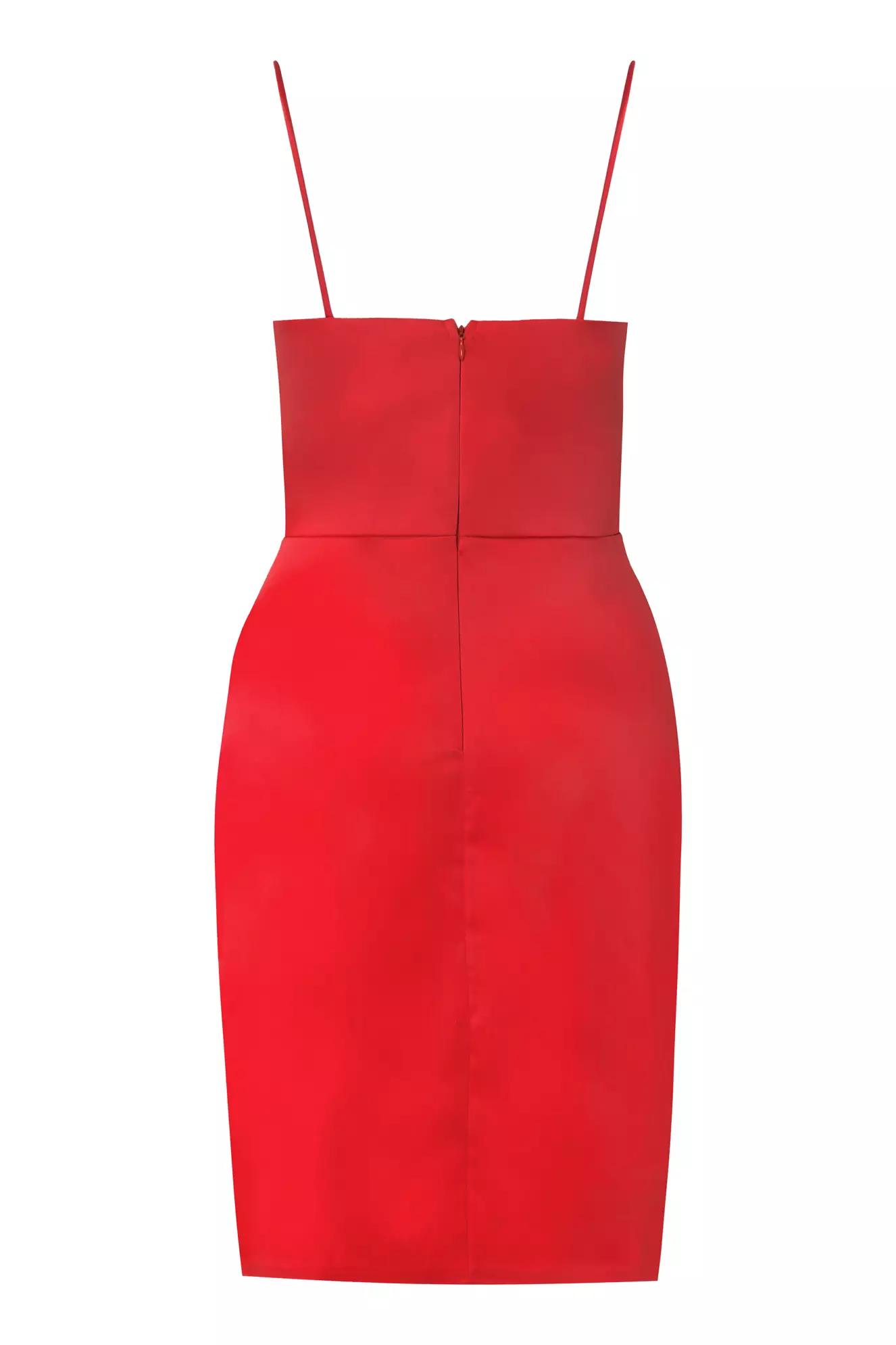 Red plus size satin sleeveless mini dress