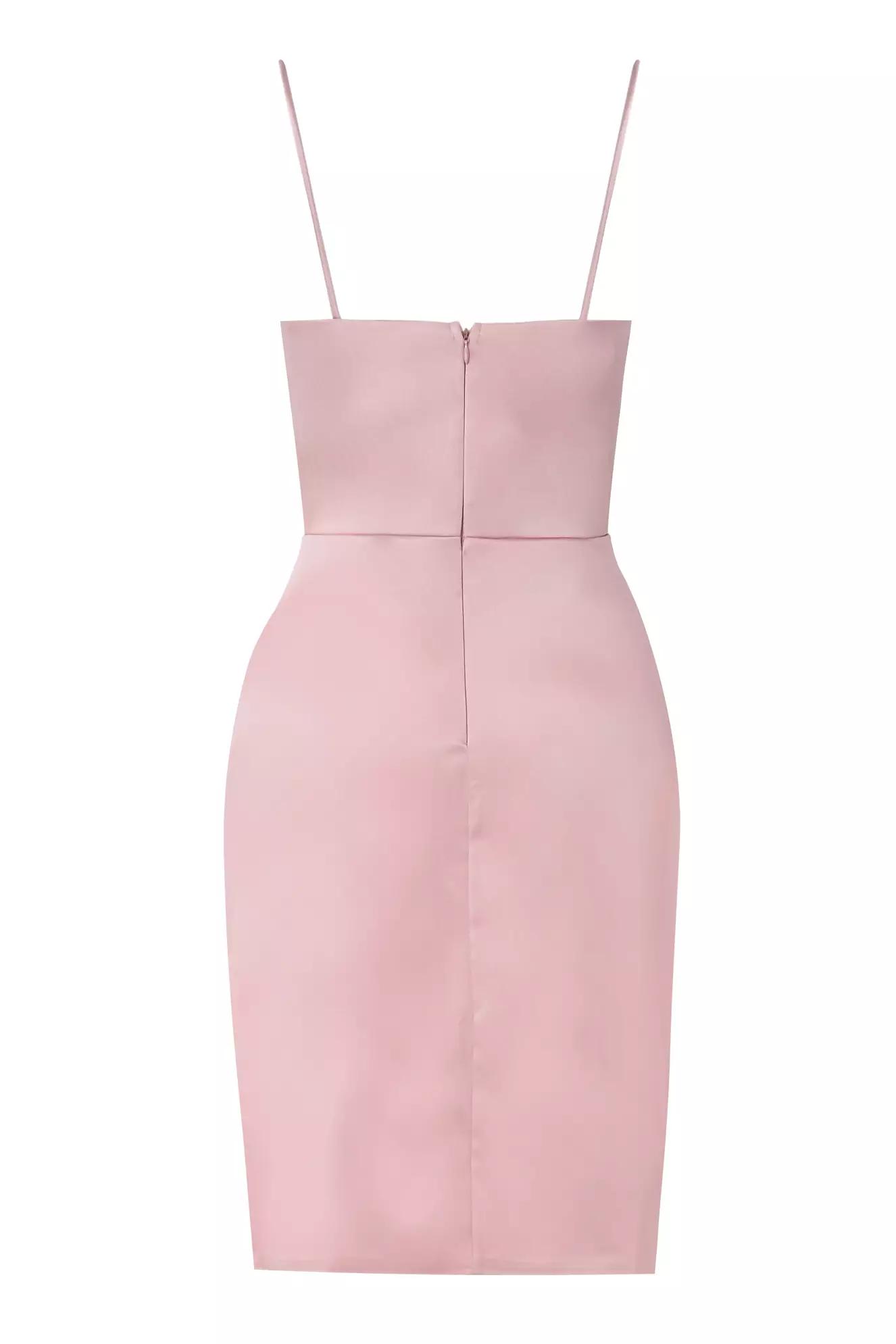 Blush satin sleeveless mini dress