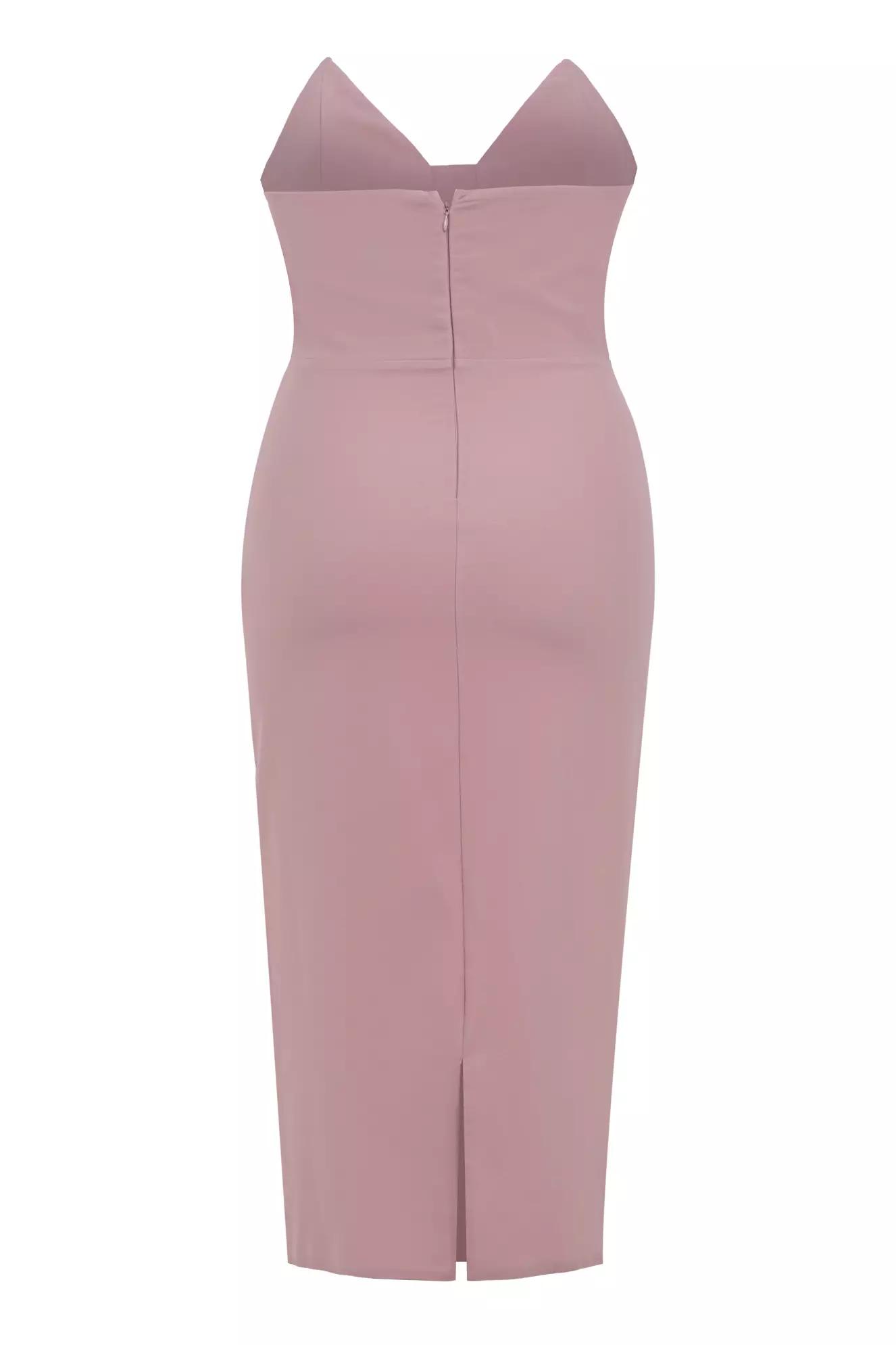 Blush plus size crepe sleeveless midi dress