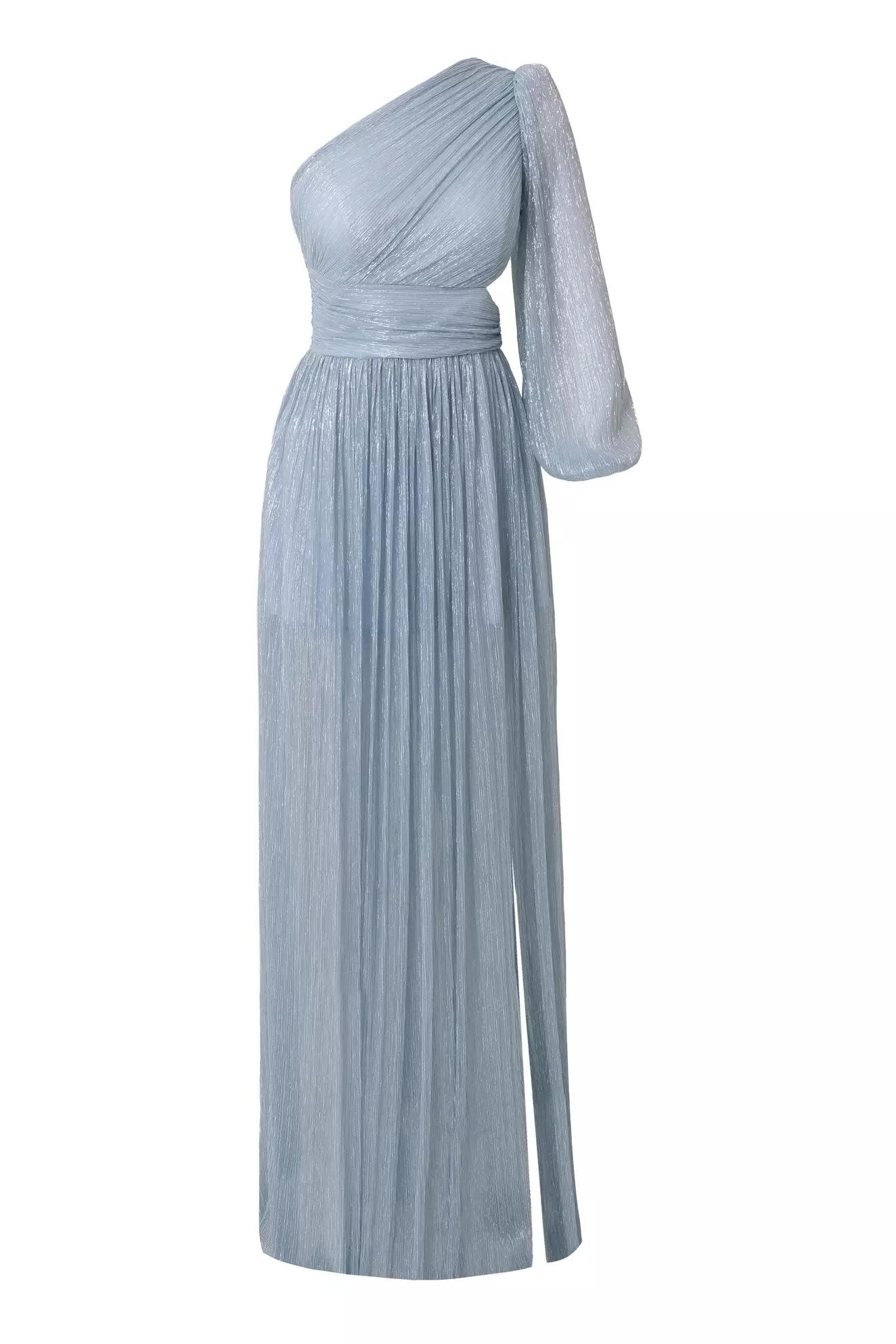 Blue moonlight one arm long dress