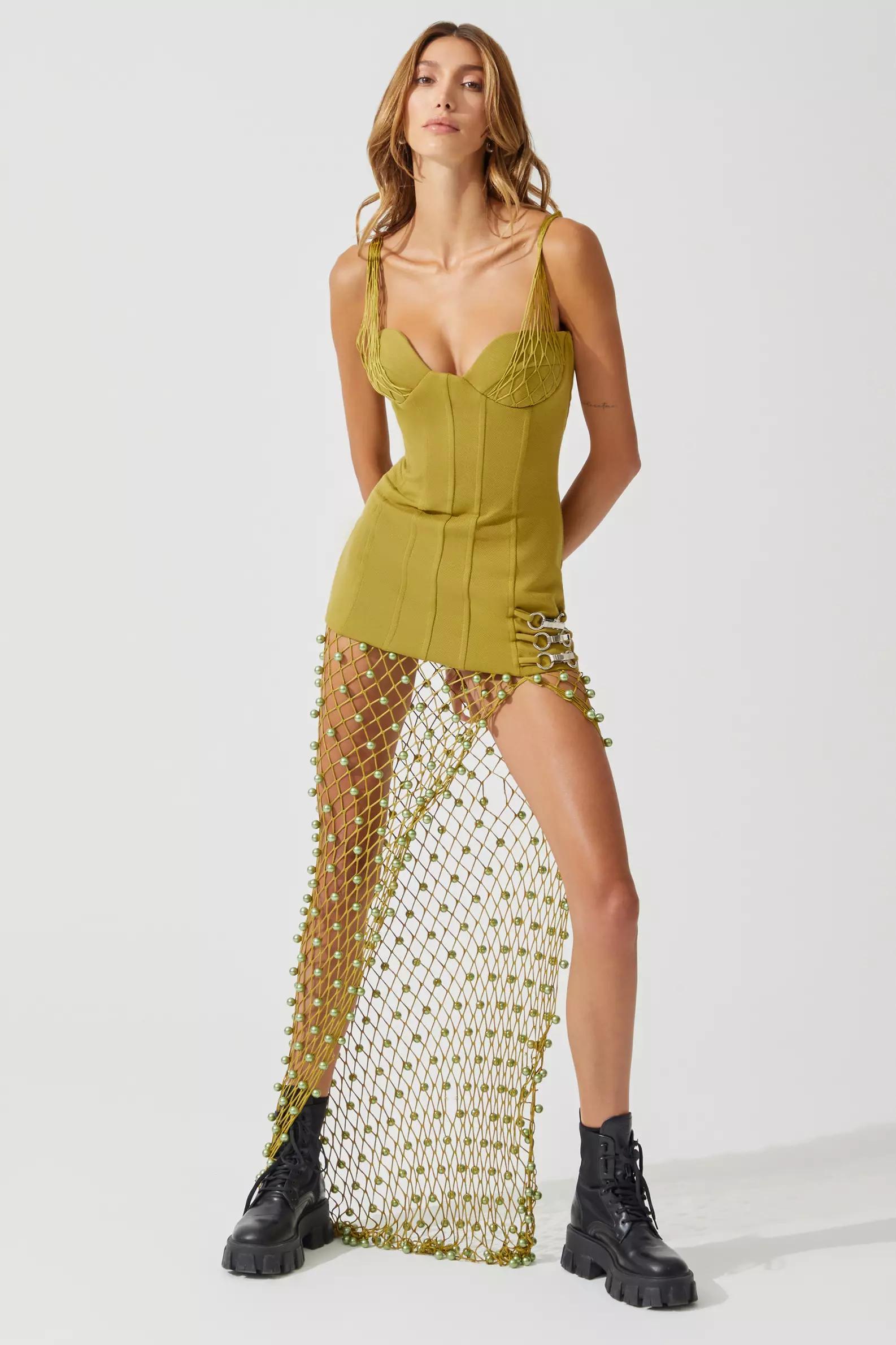 Pistachio green felisha sleeveless mini dress