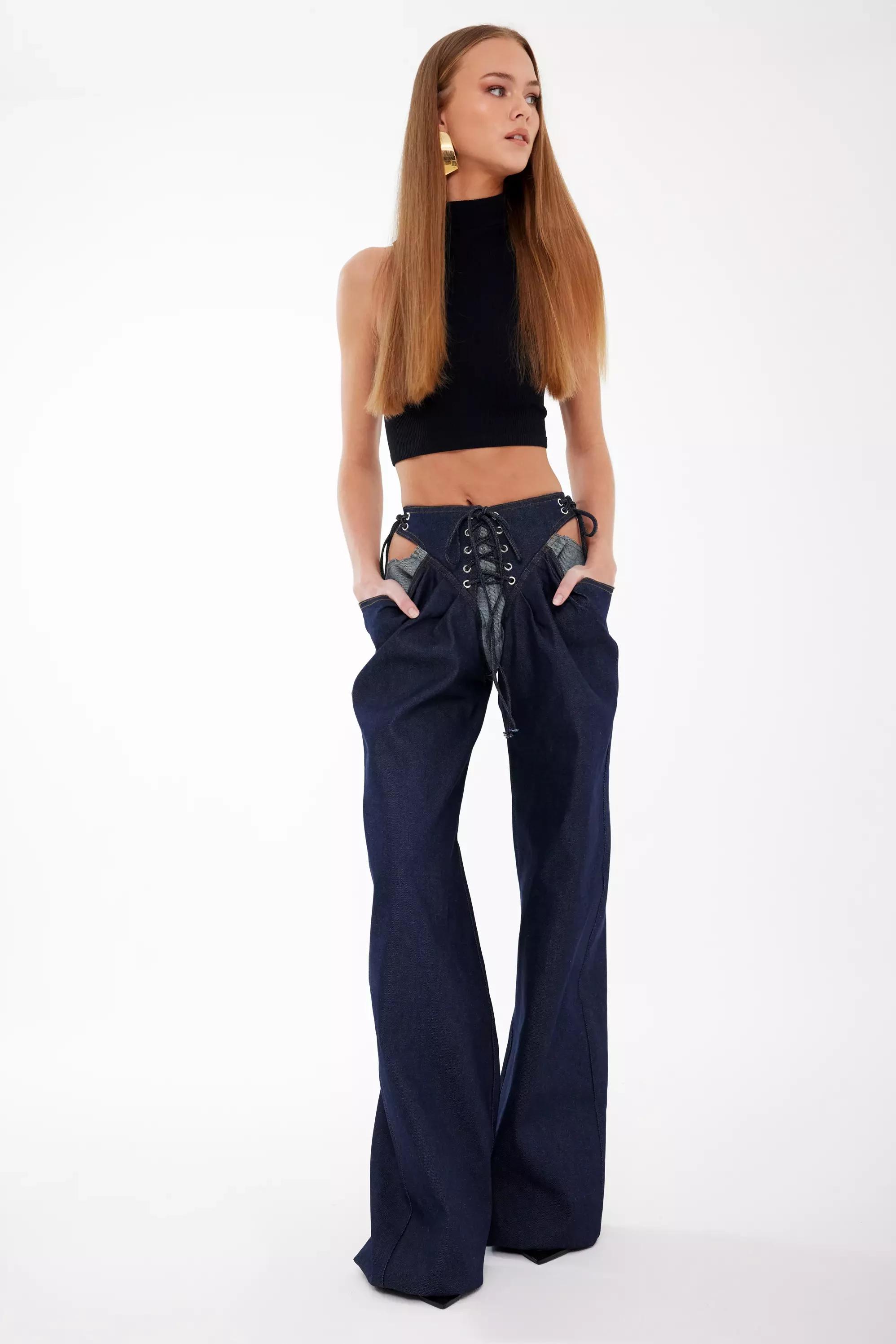 Navy blue kot long pants