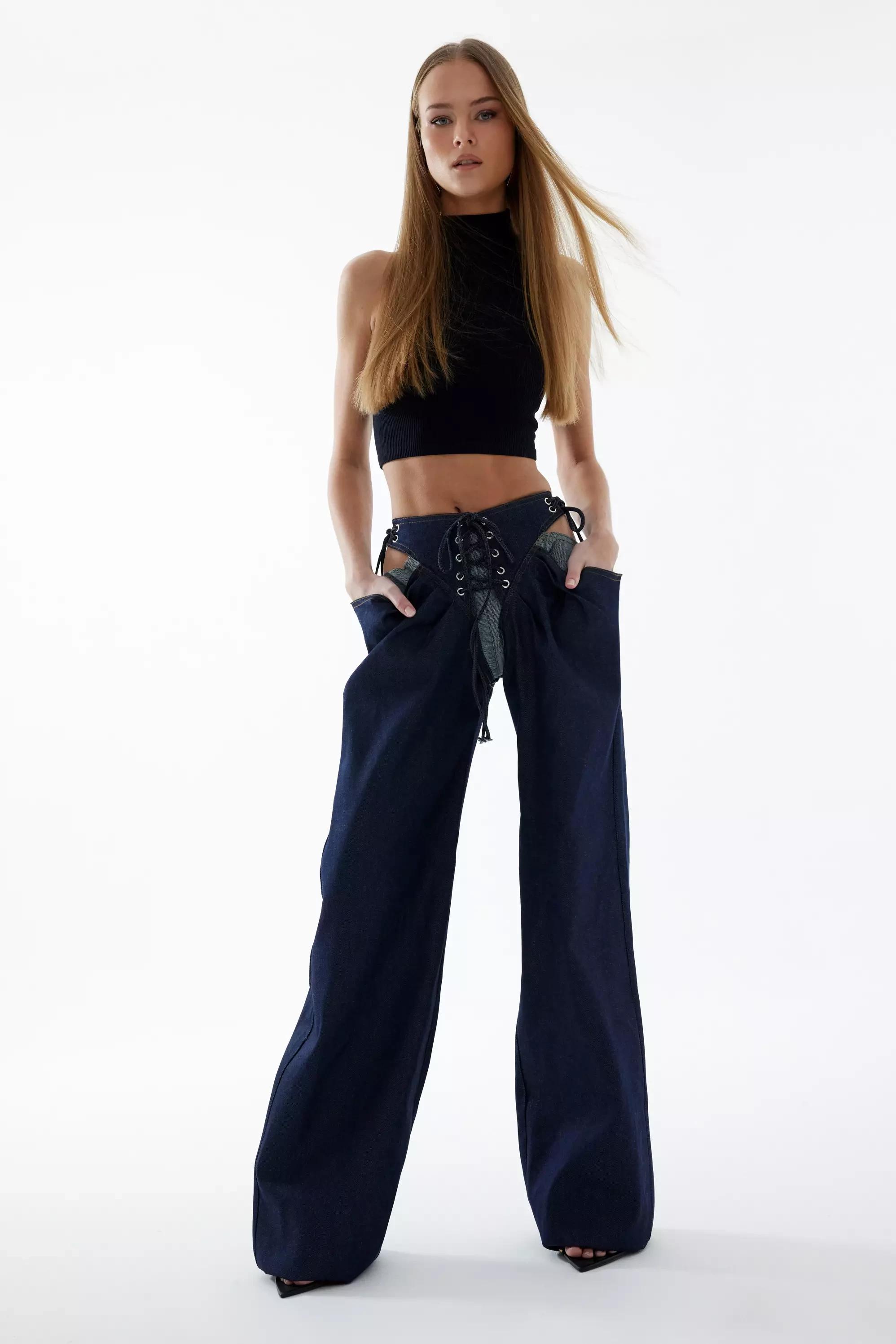 Navy blue kot long pants