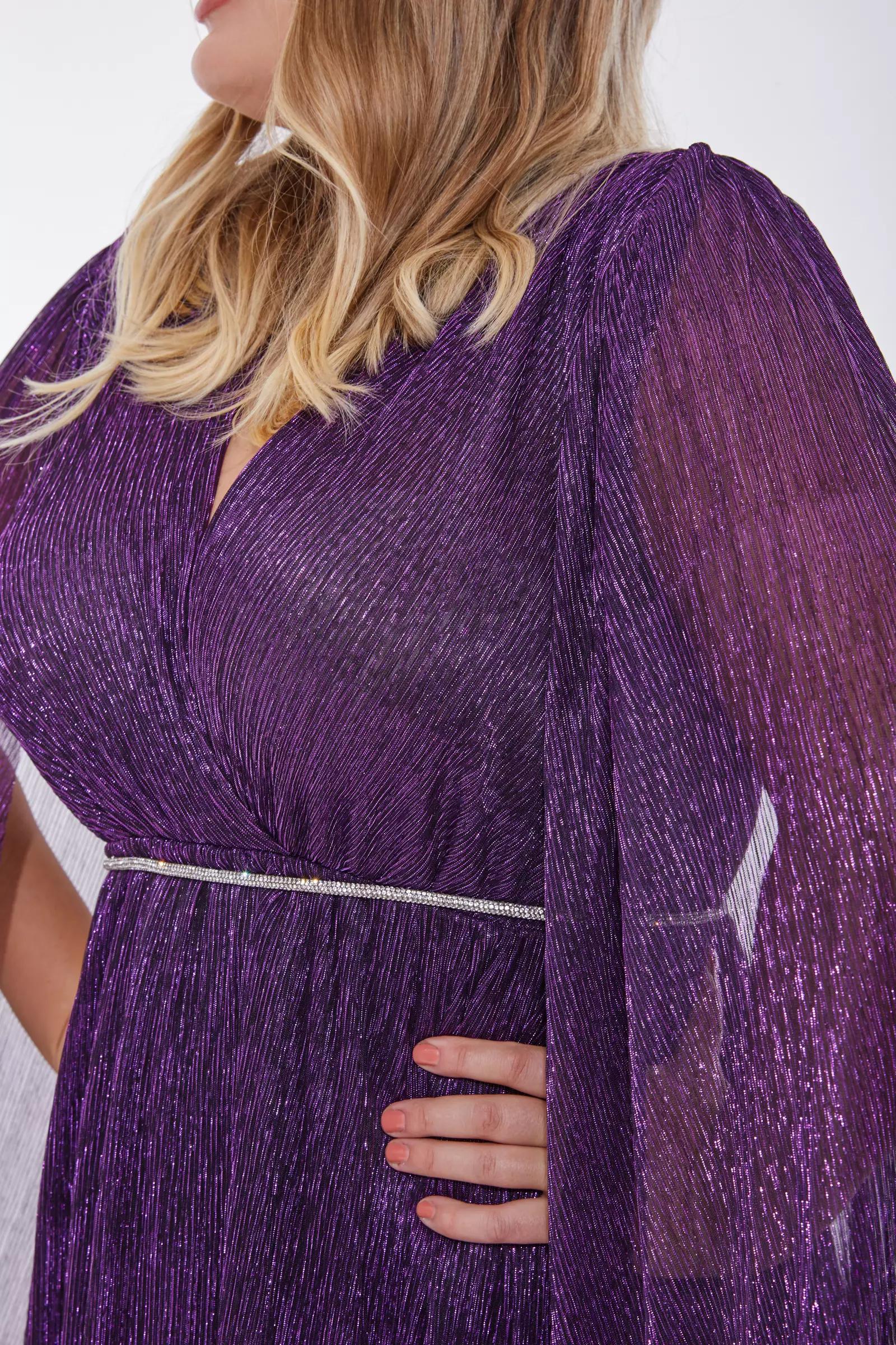 Purple plus size moonlight long sleeve mini dress