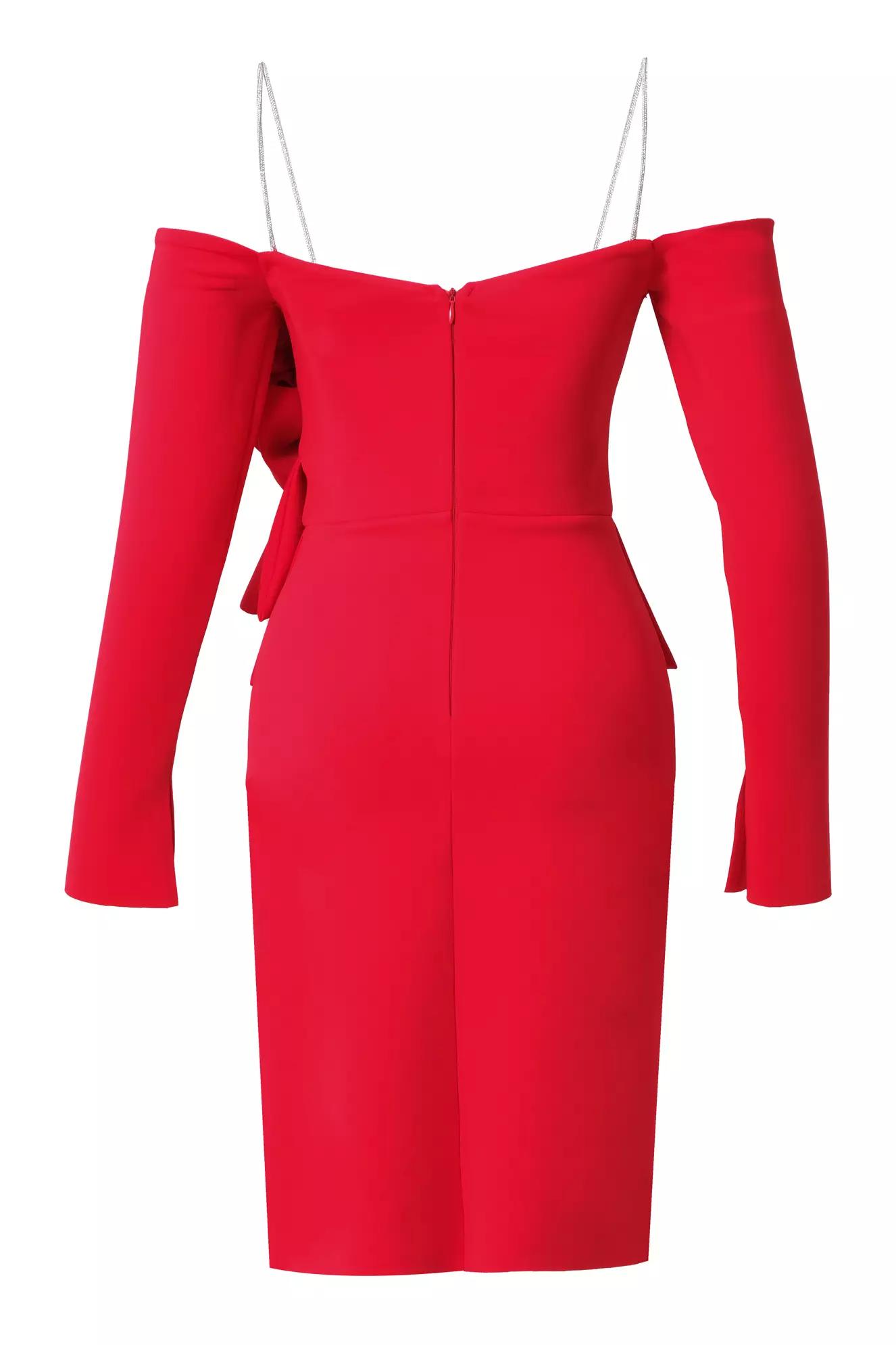 Red dalgic long sleeve mini dress