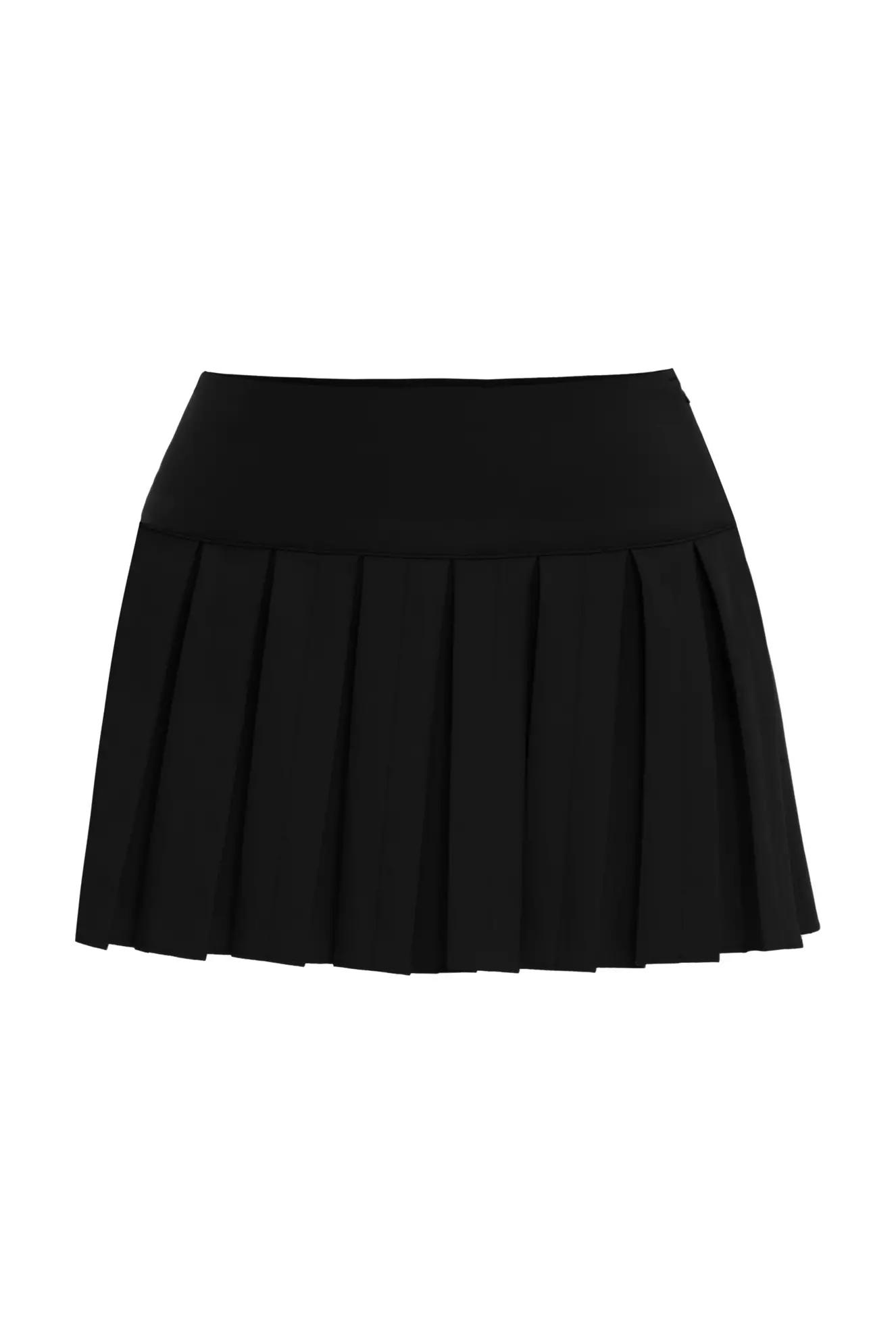 Black crepe mini skirt