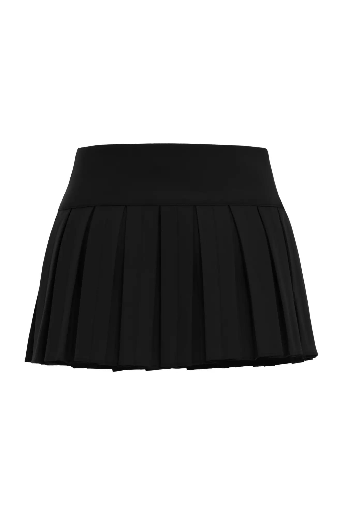 Black crepe mini skirt