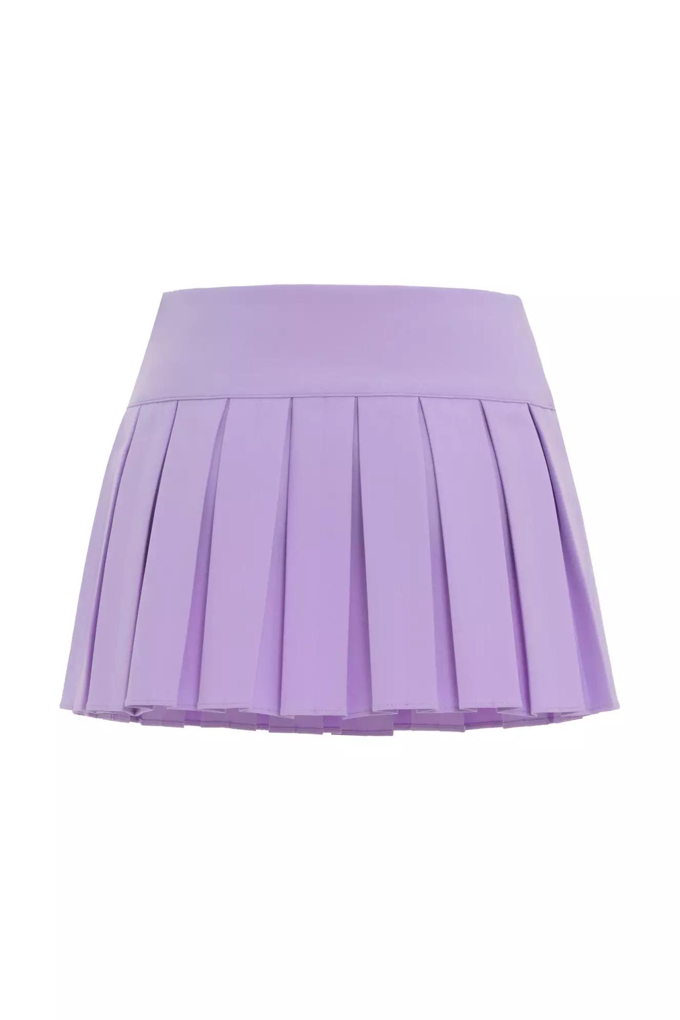 Lilac crepe mini skirt