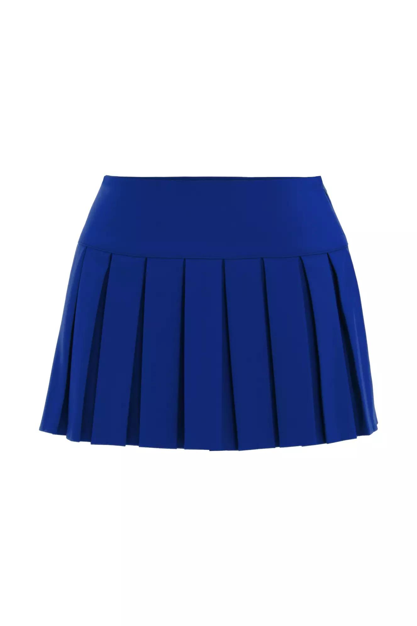 Blue crepe mini skirt