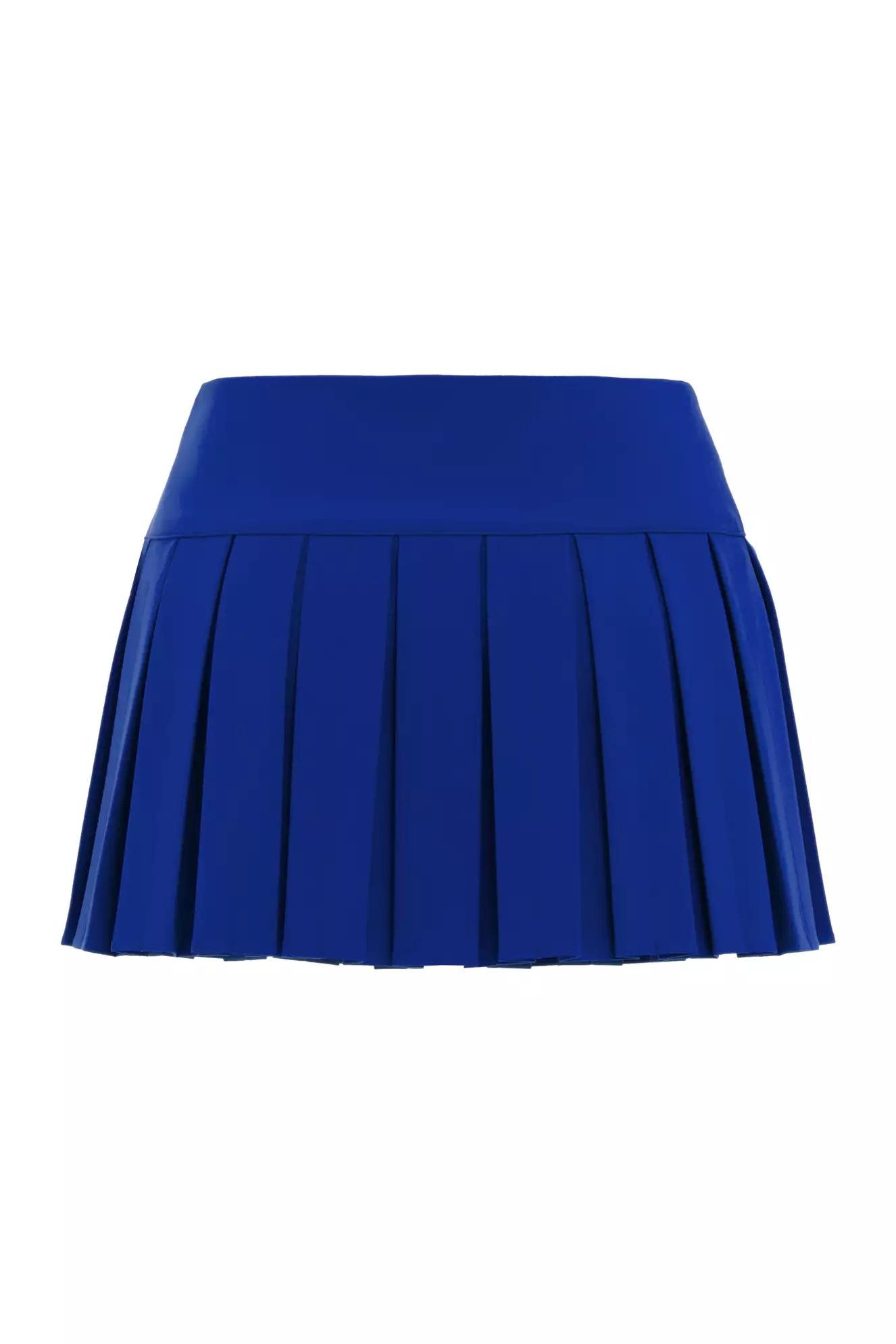 Blue crepe mini skirt