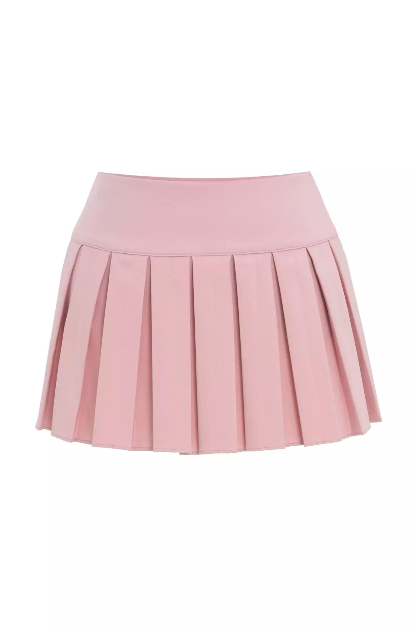 Light pink crepe mini skirt