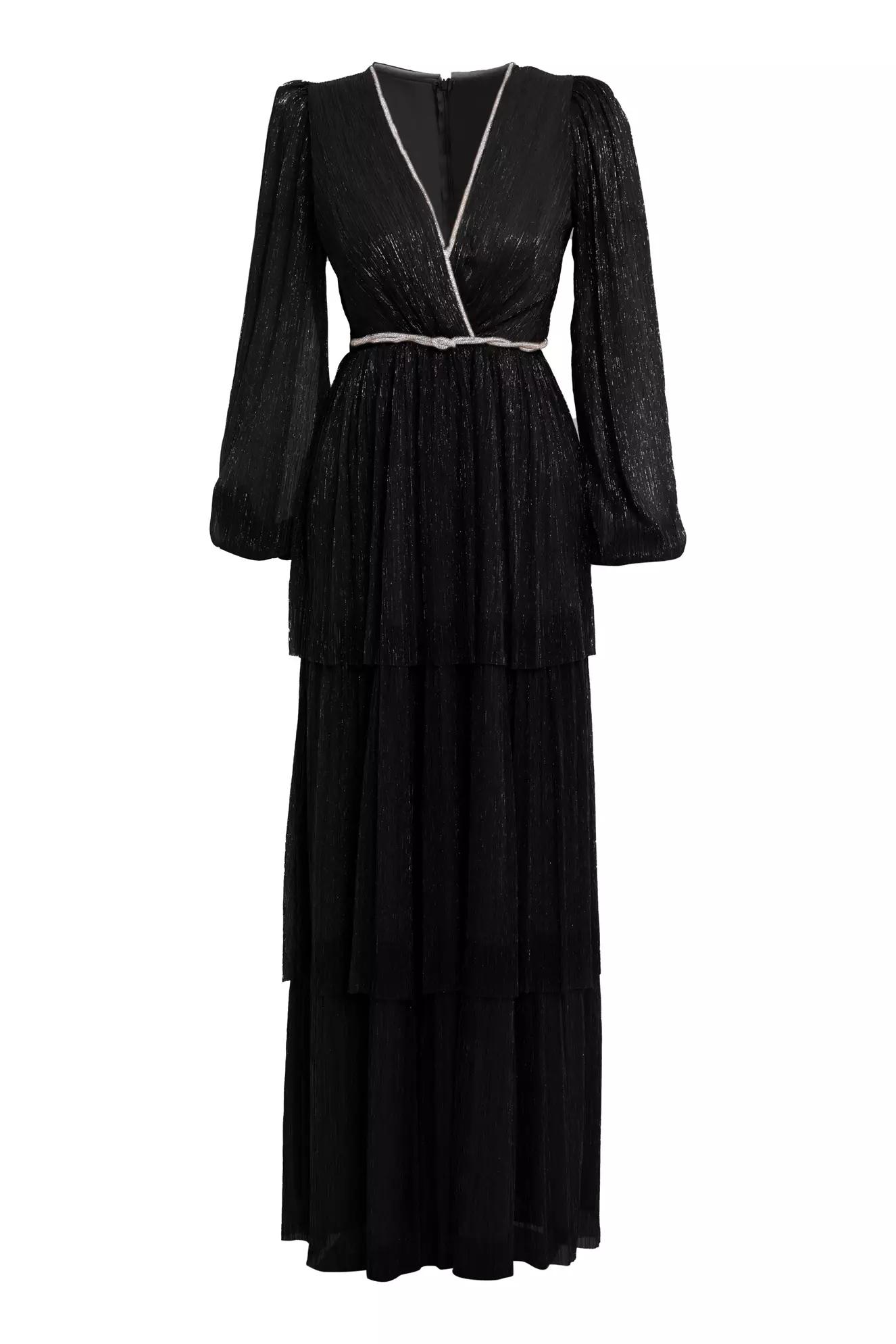 Black moonlight long sleeve long dress