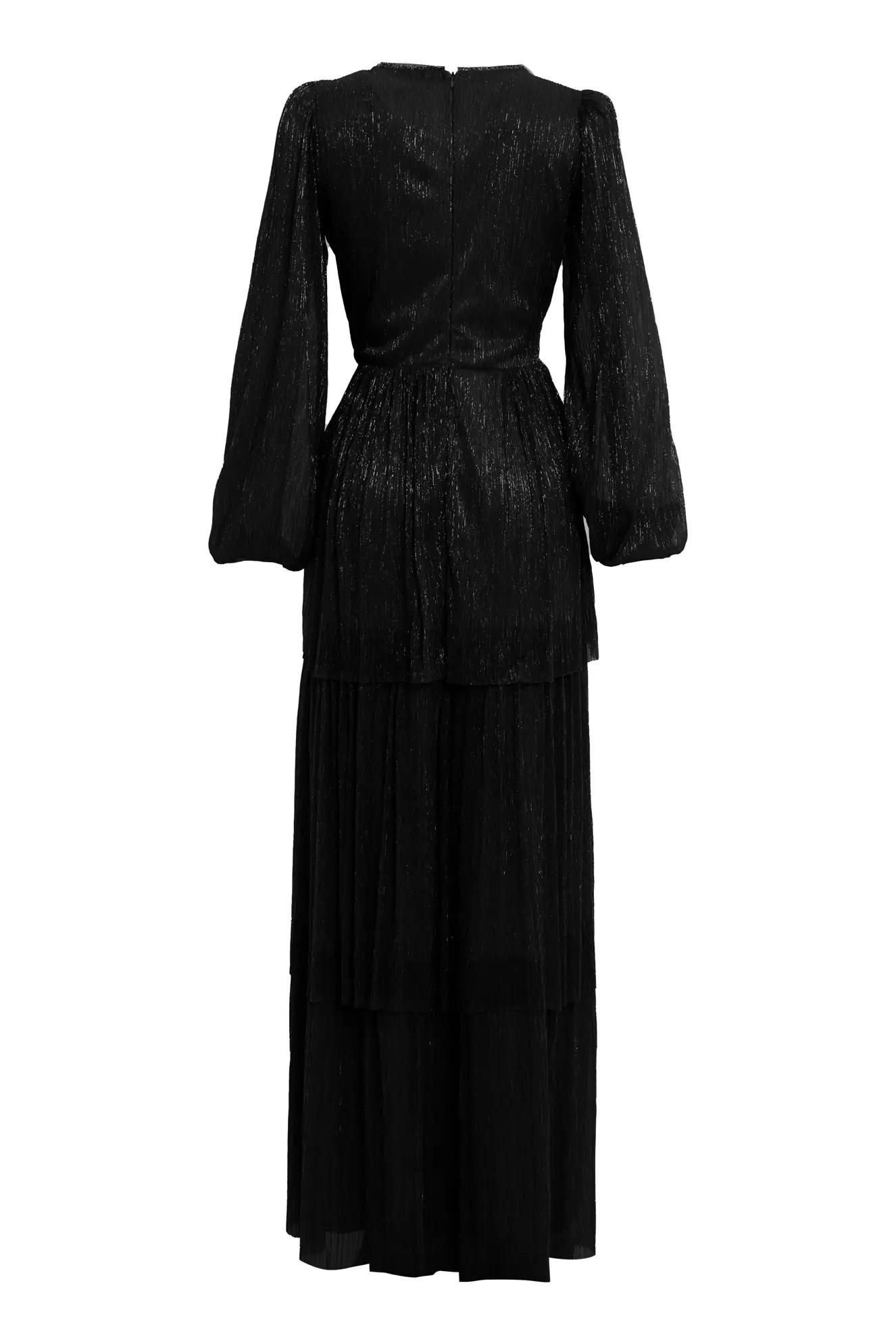 Black moonlight long sleeve long dress