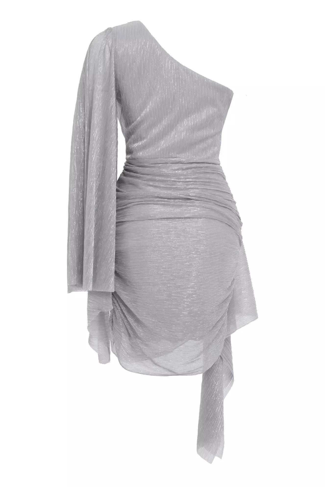 Silver moonlight one arm mini dress