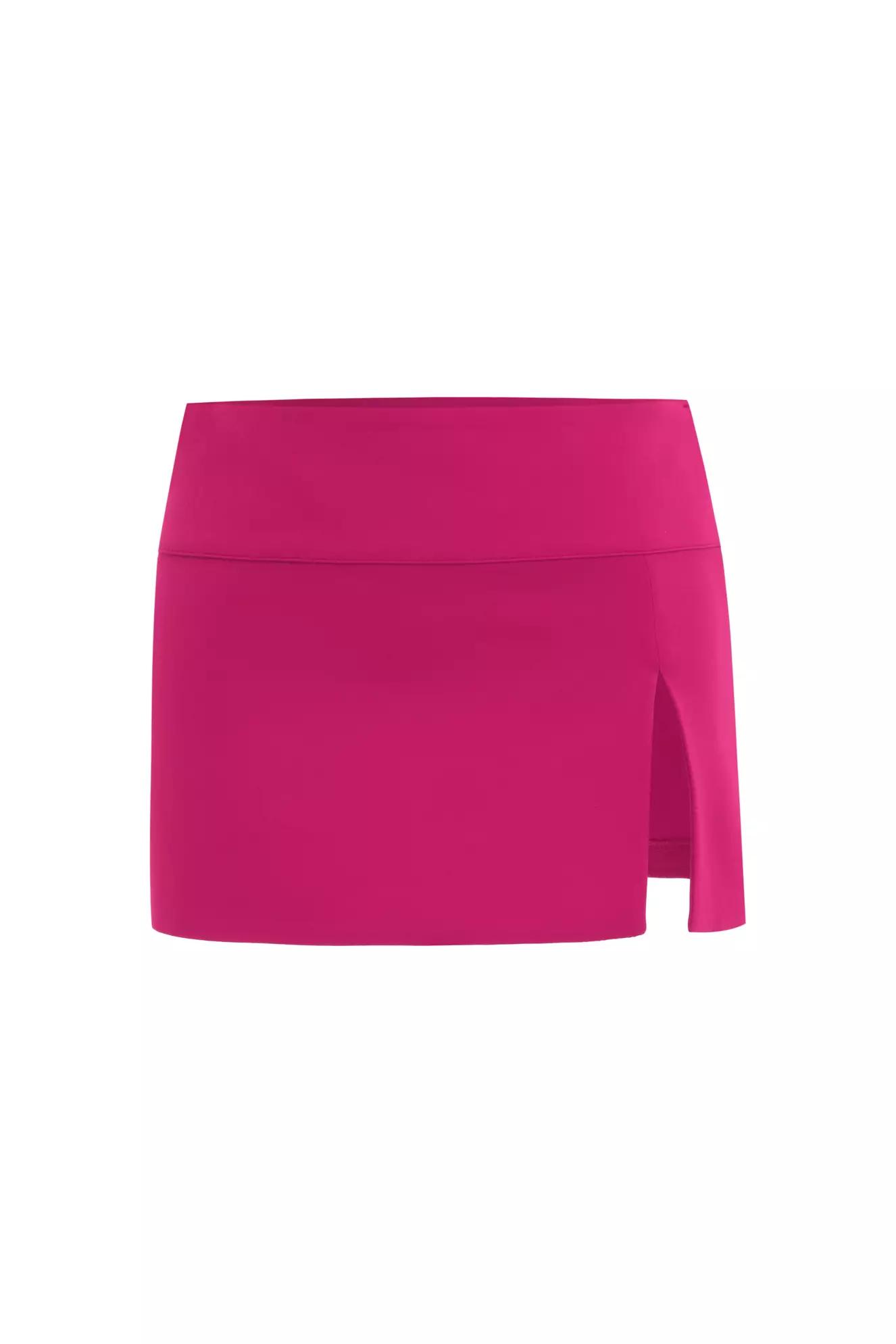 Fuchsia crepe mini skirt