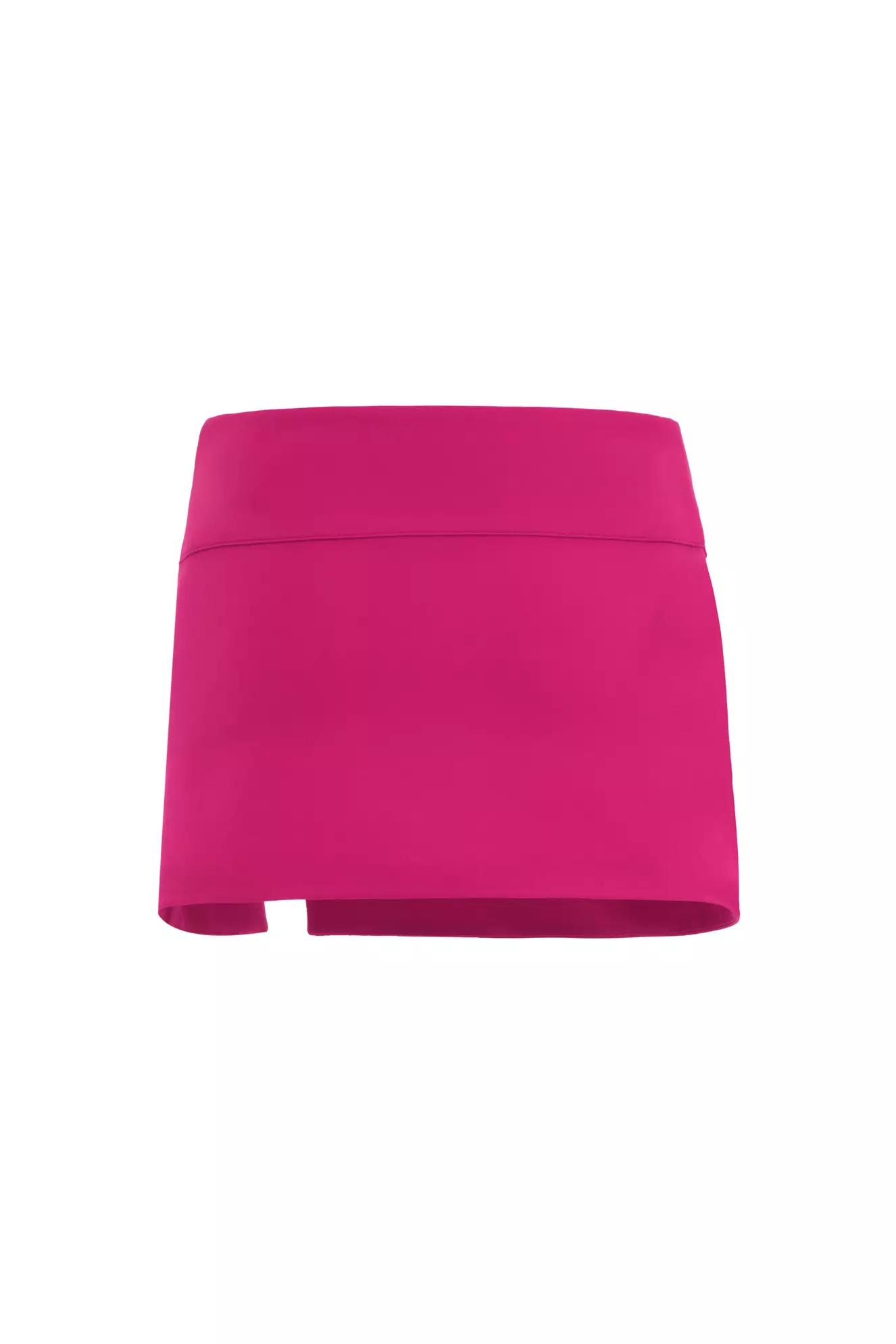 Fuchsia crepe mini skirt