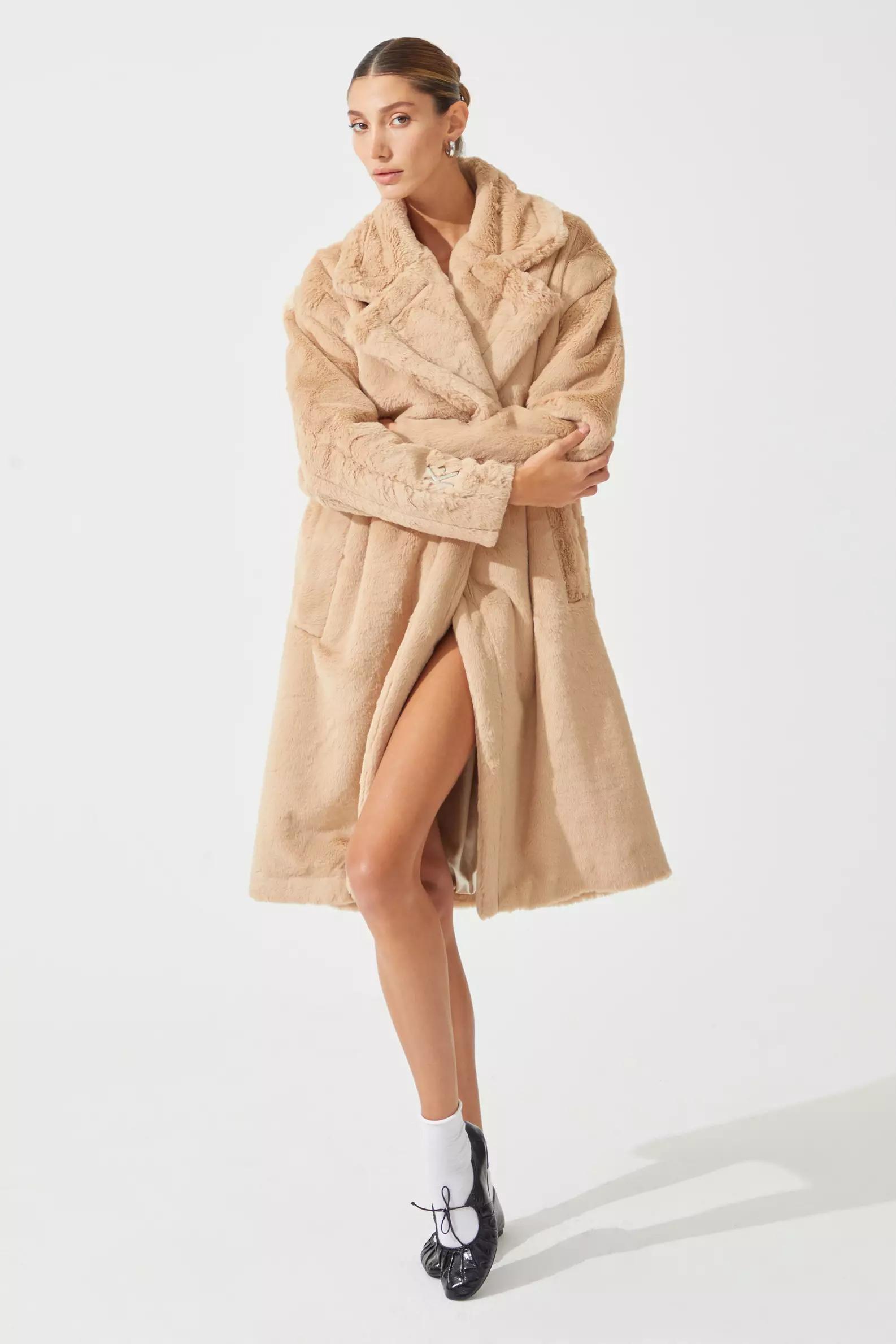 Brown bunny long sleeve maxi coat