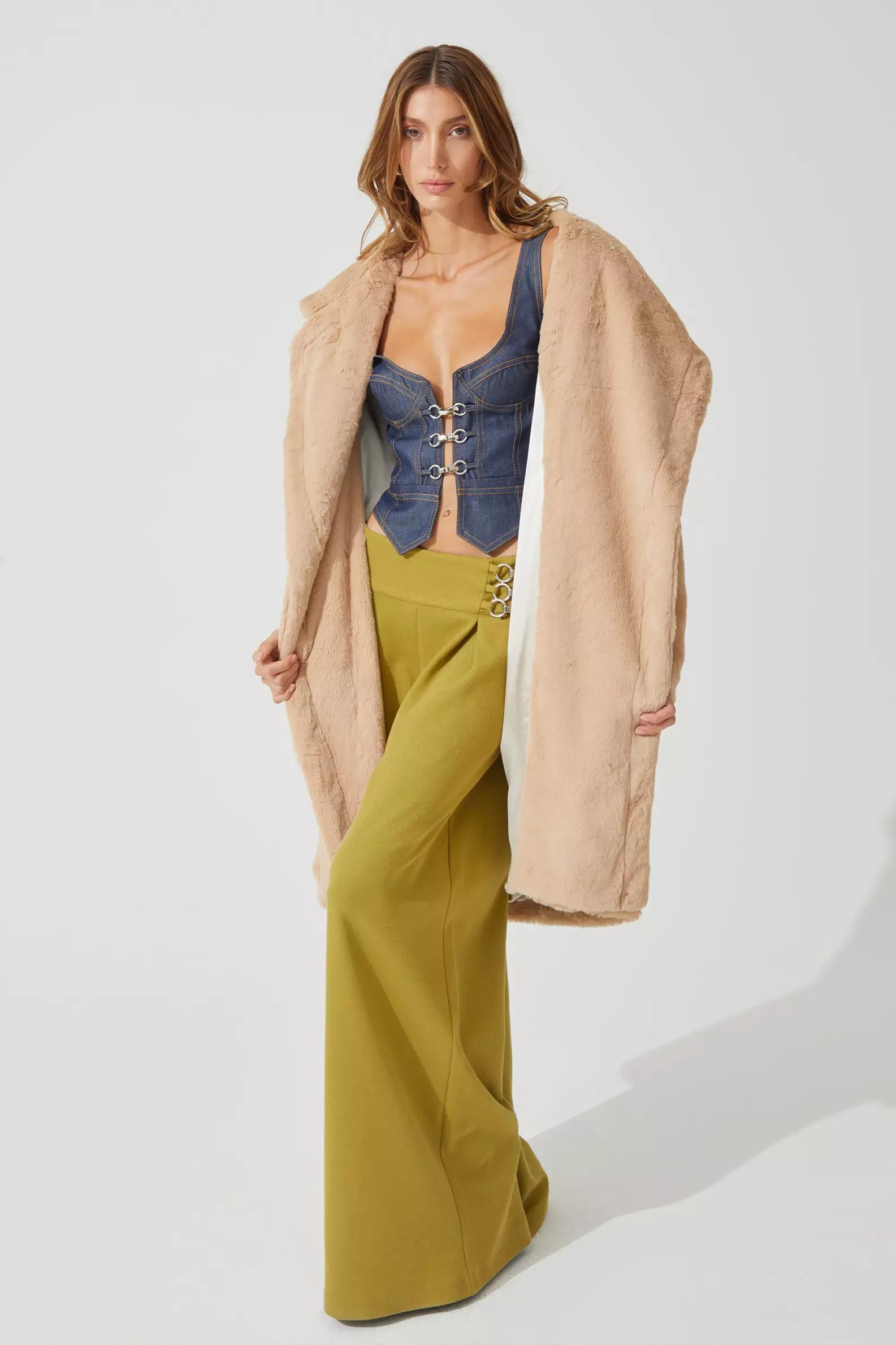 Brown bunny long sleeve maxi coat