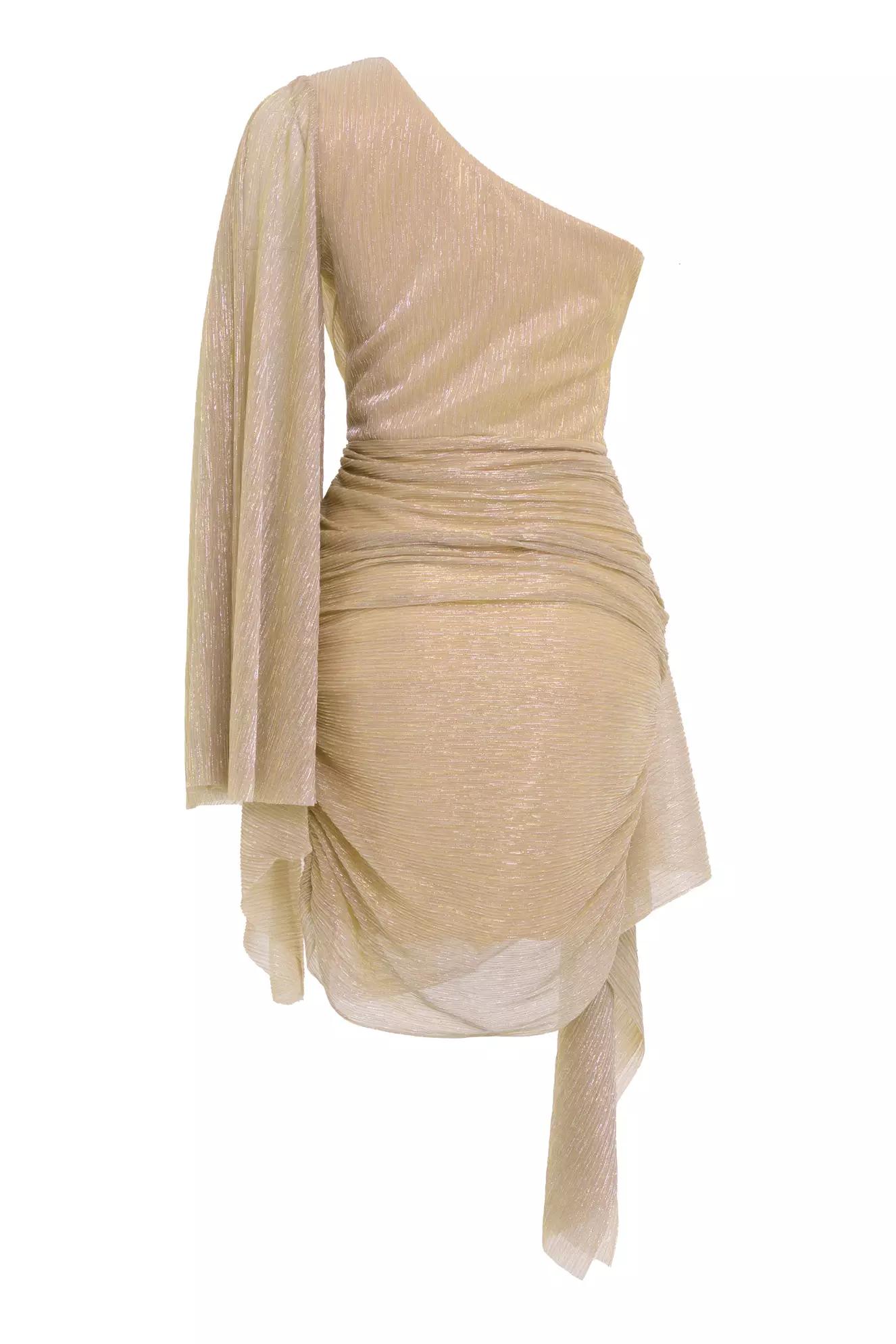 Gold moonlight one arm mini dress