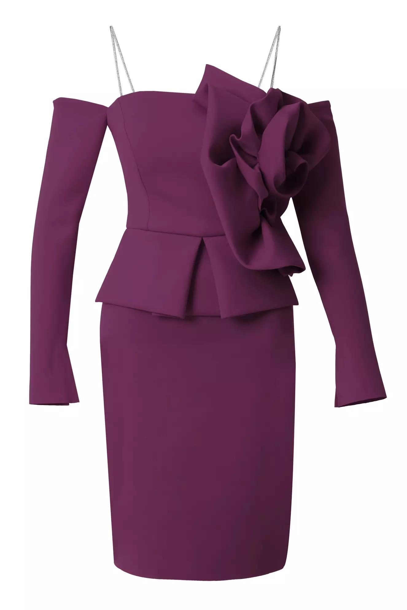 Purple dalgic long sleeve mini dress