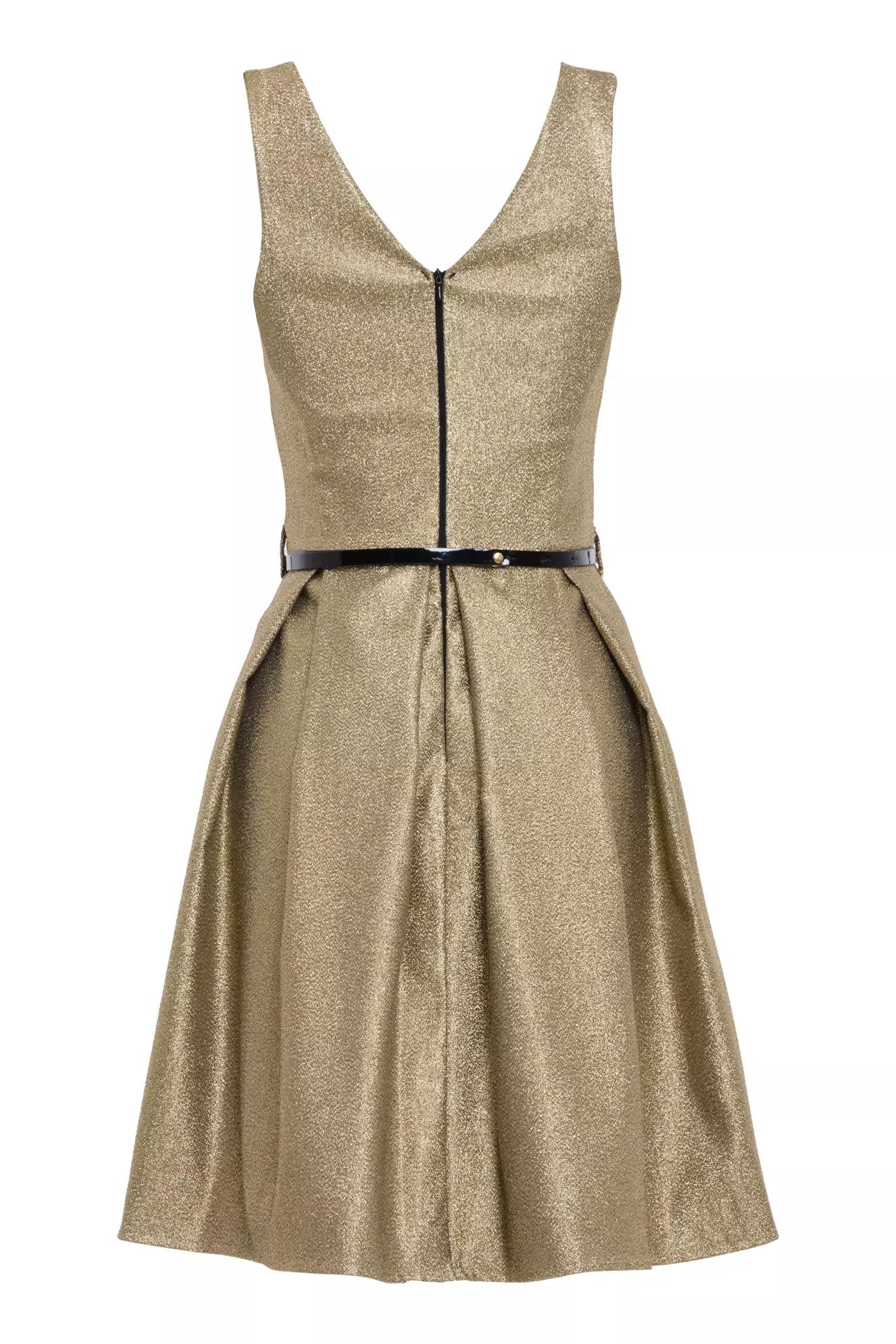 Gold jakar sleeveless mini dress