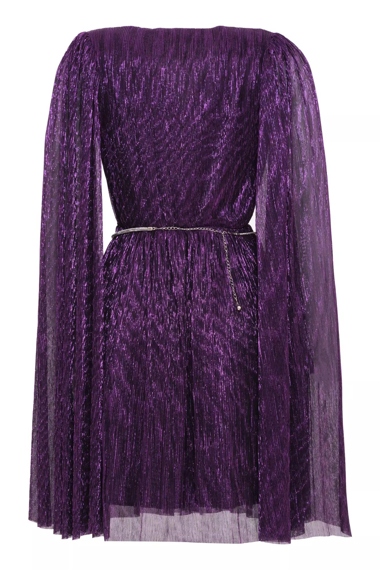 Purple wowen long sleeve mini dress