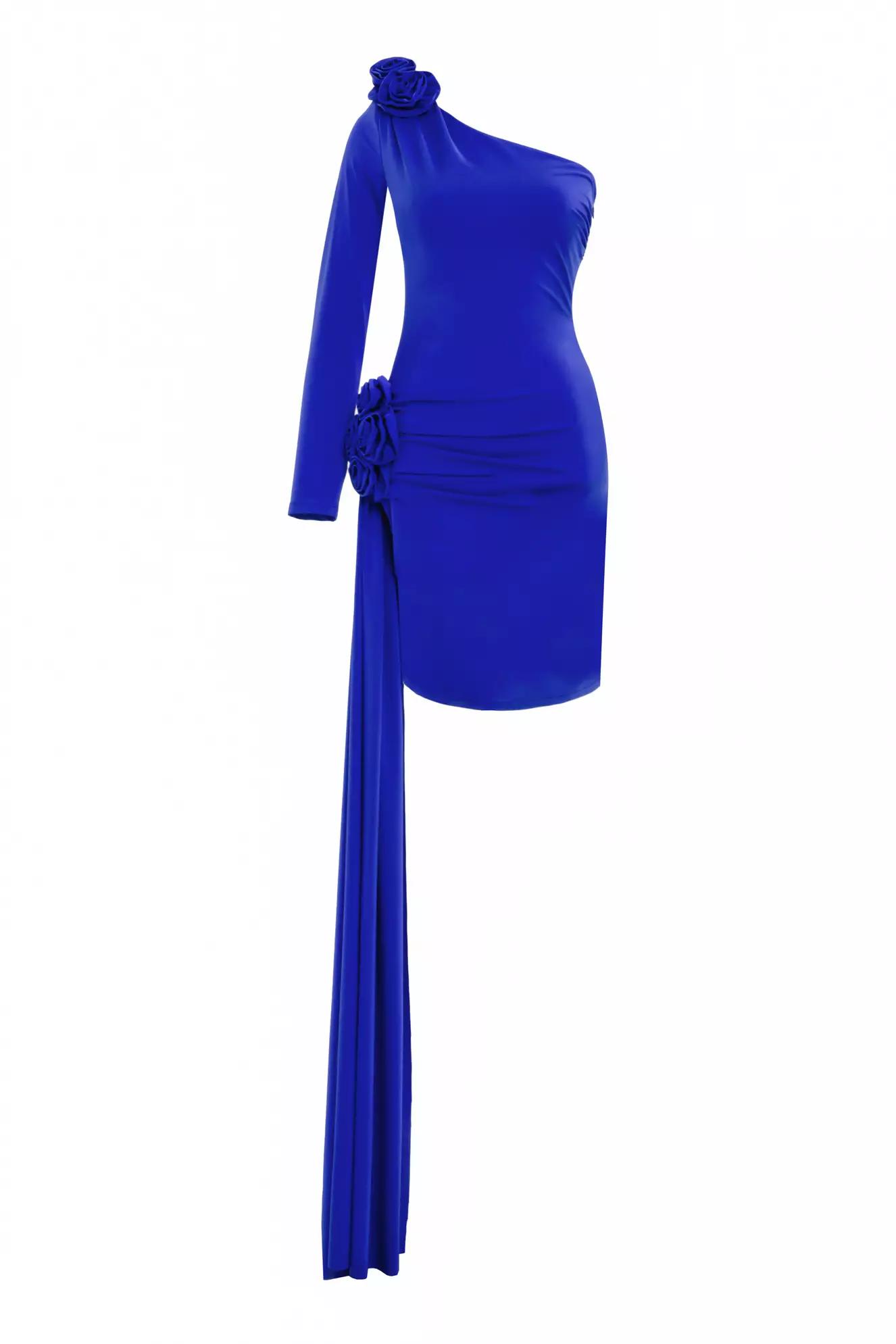 Blue sendy one arm mini dress