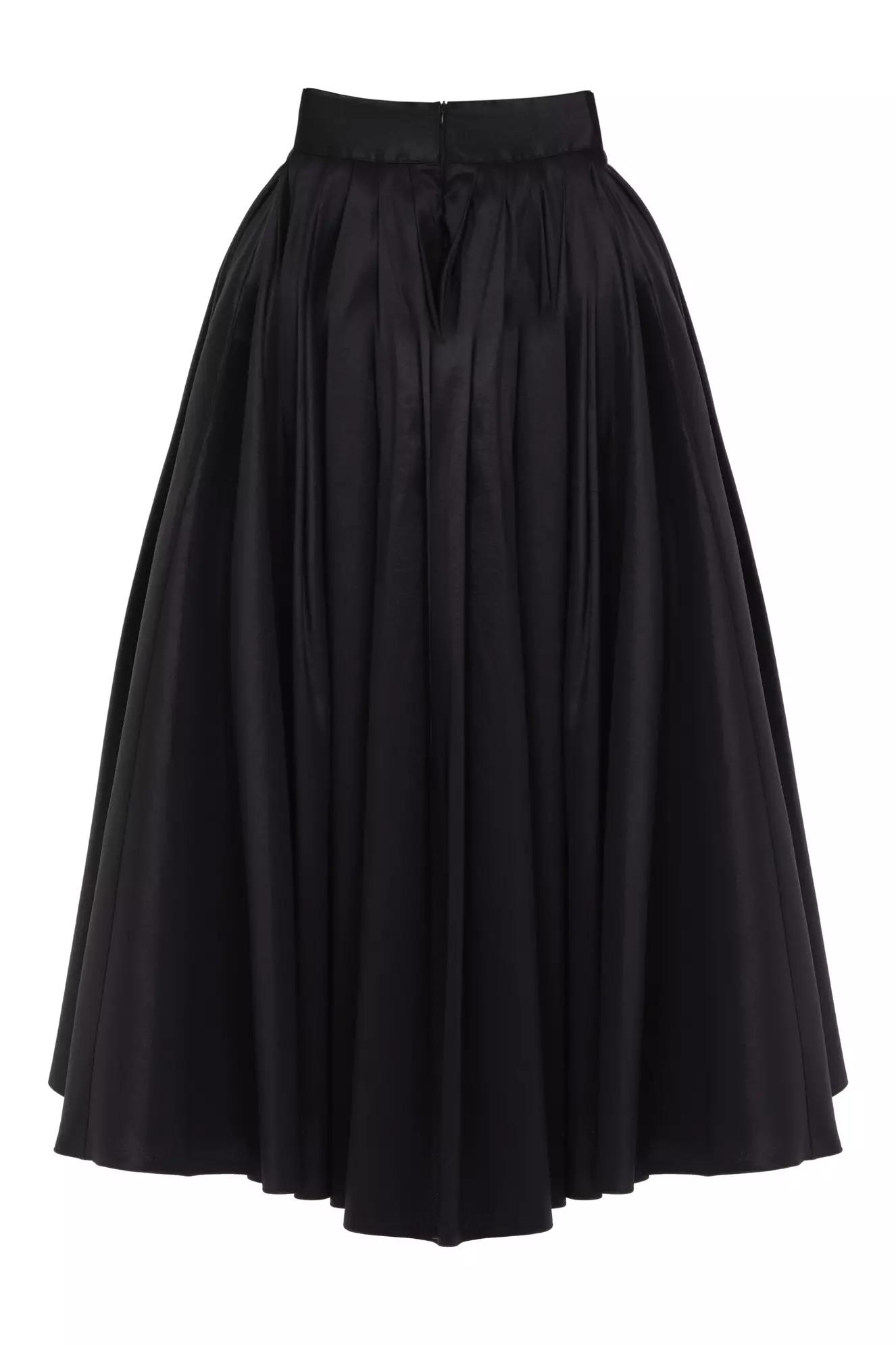 Black plus size tafta long skirt