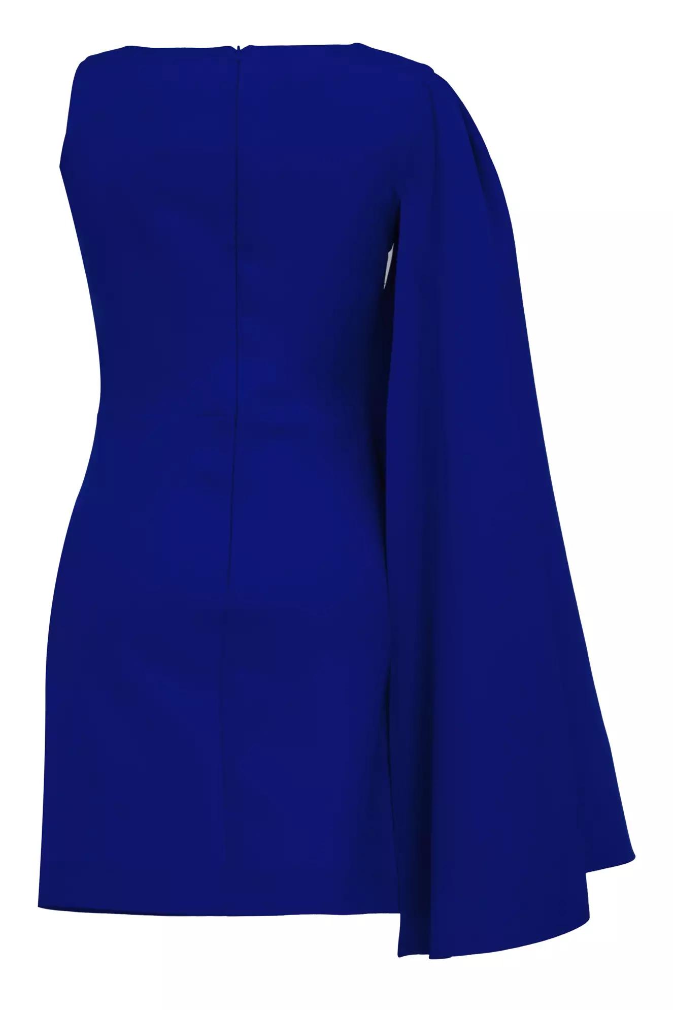 Blue crepe one arm mini dress