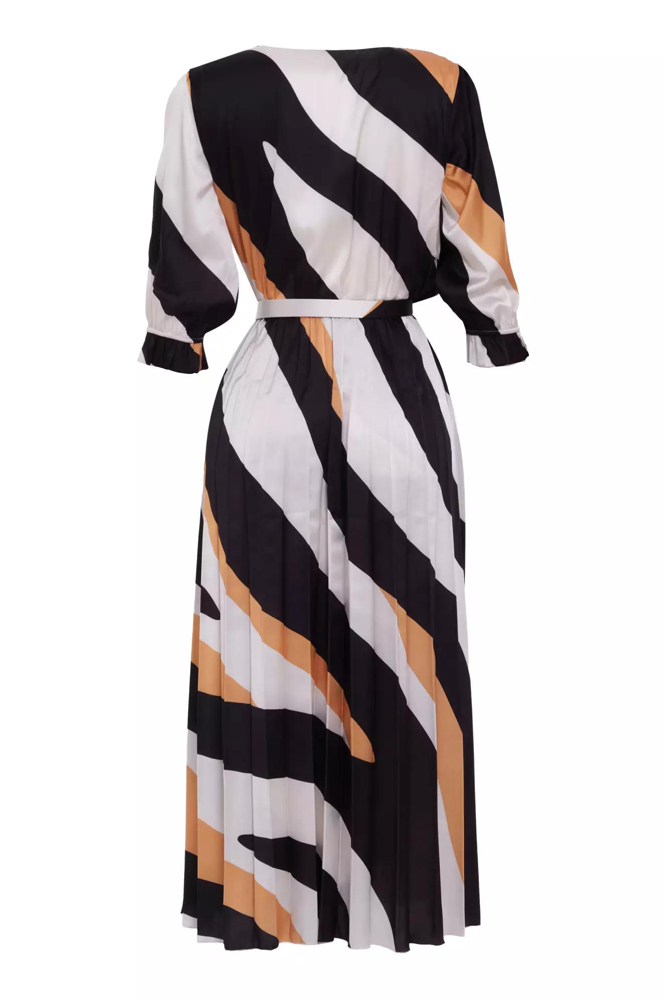 Printed satin long sleeve maxi dress