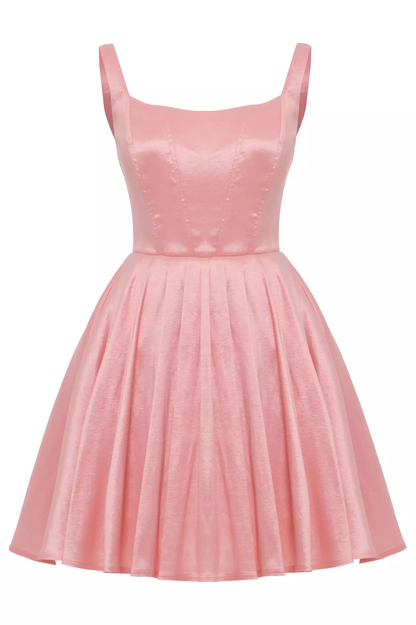 Blush tafta sleeveless mini dress