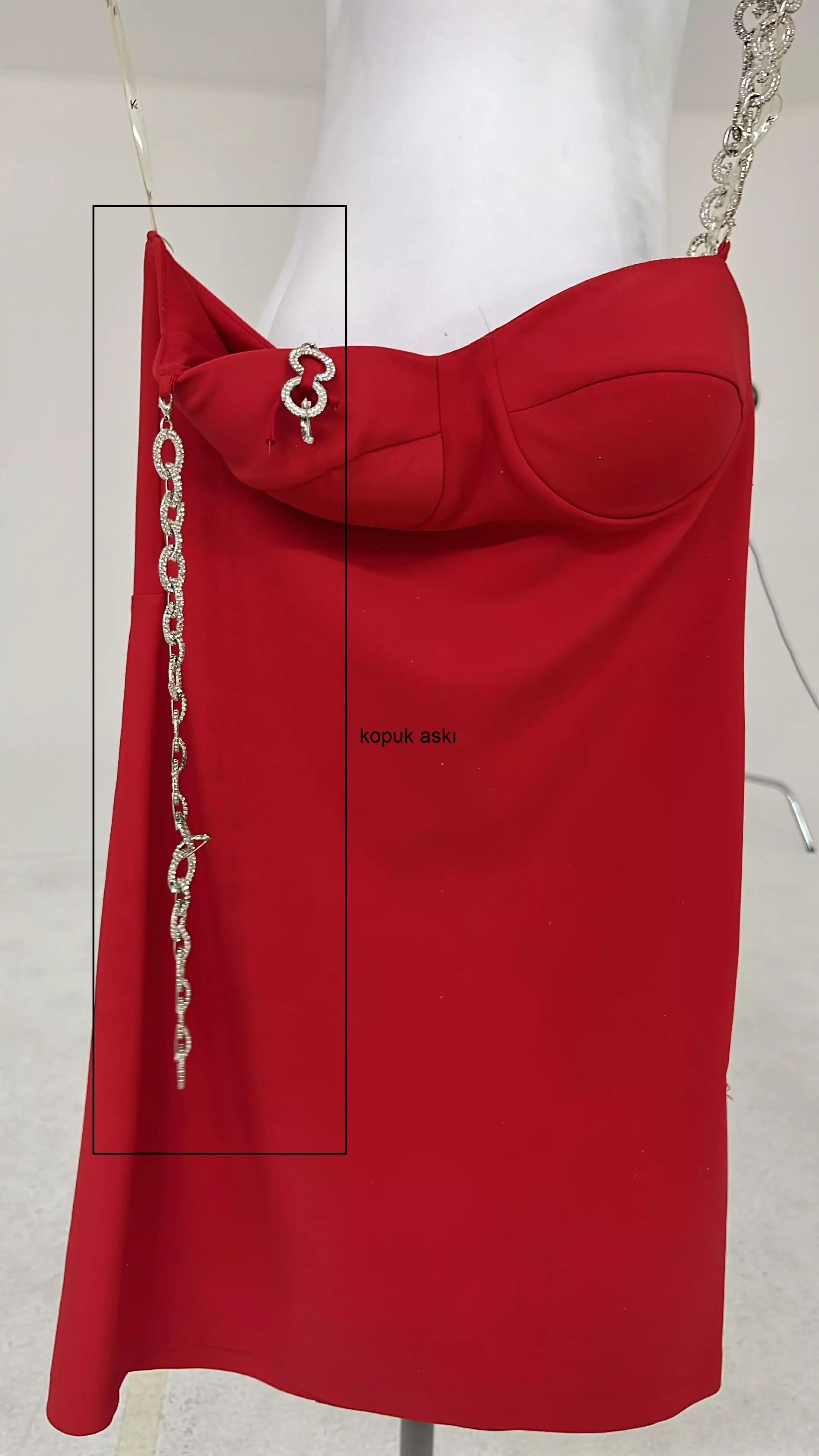 Red crepe sleeveless mini dress