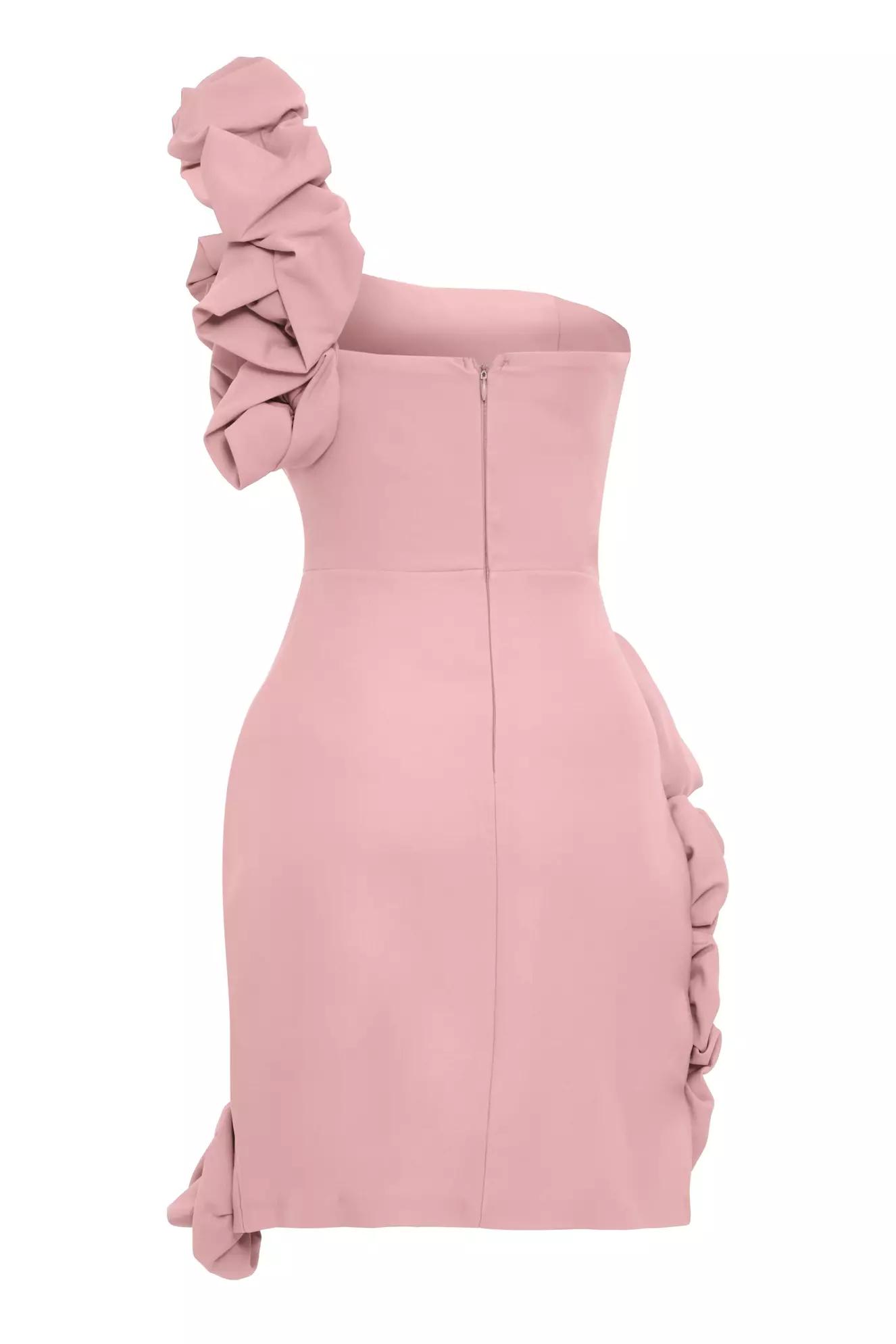 Blush crepe sleeveless mini dress