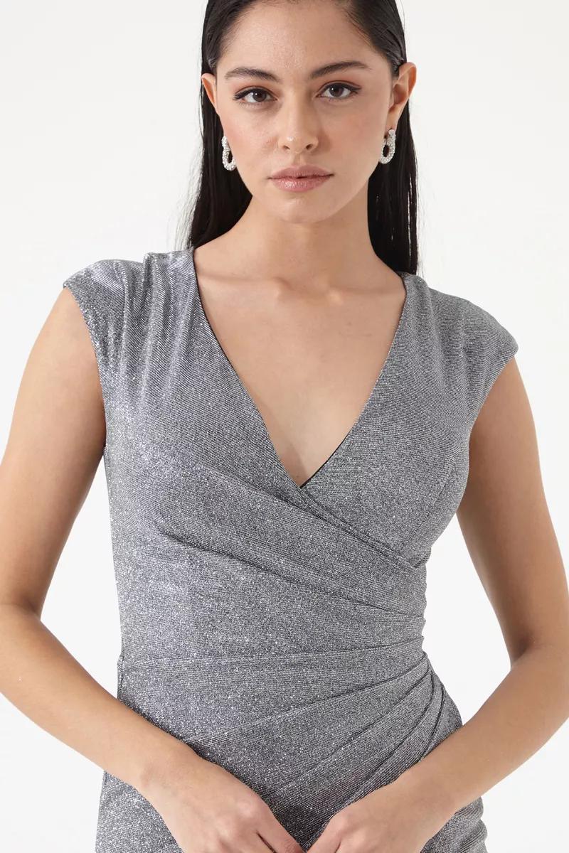 Silver glare sleeveless mini dress