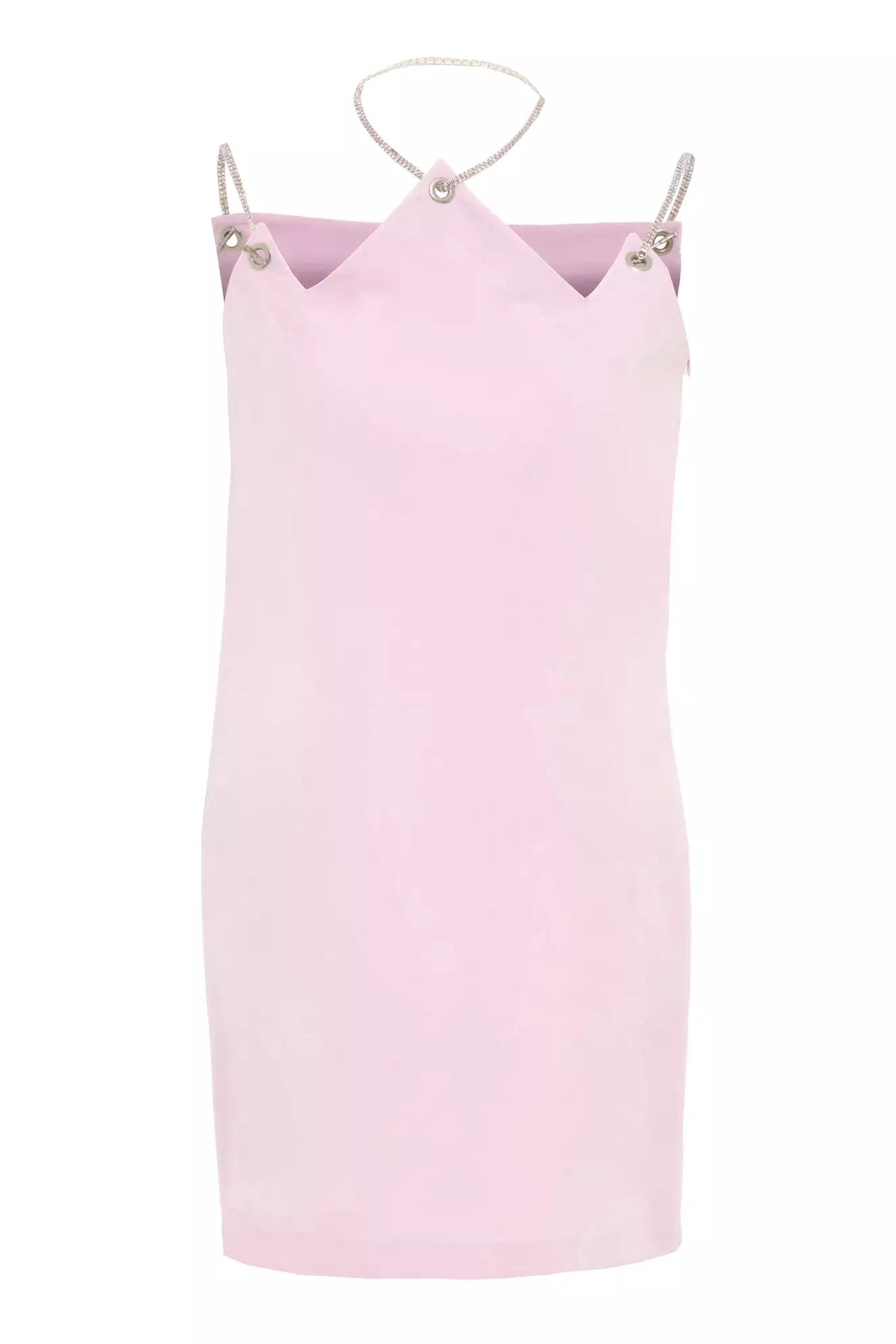 Blush crepe sleeveless mini dress