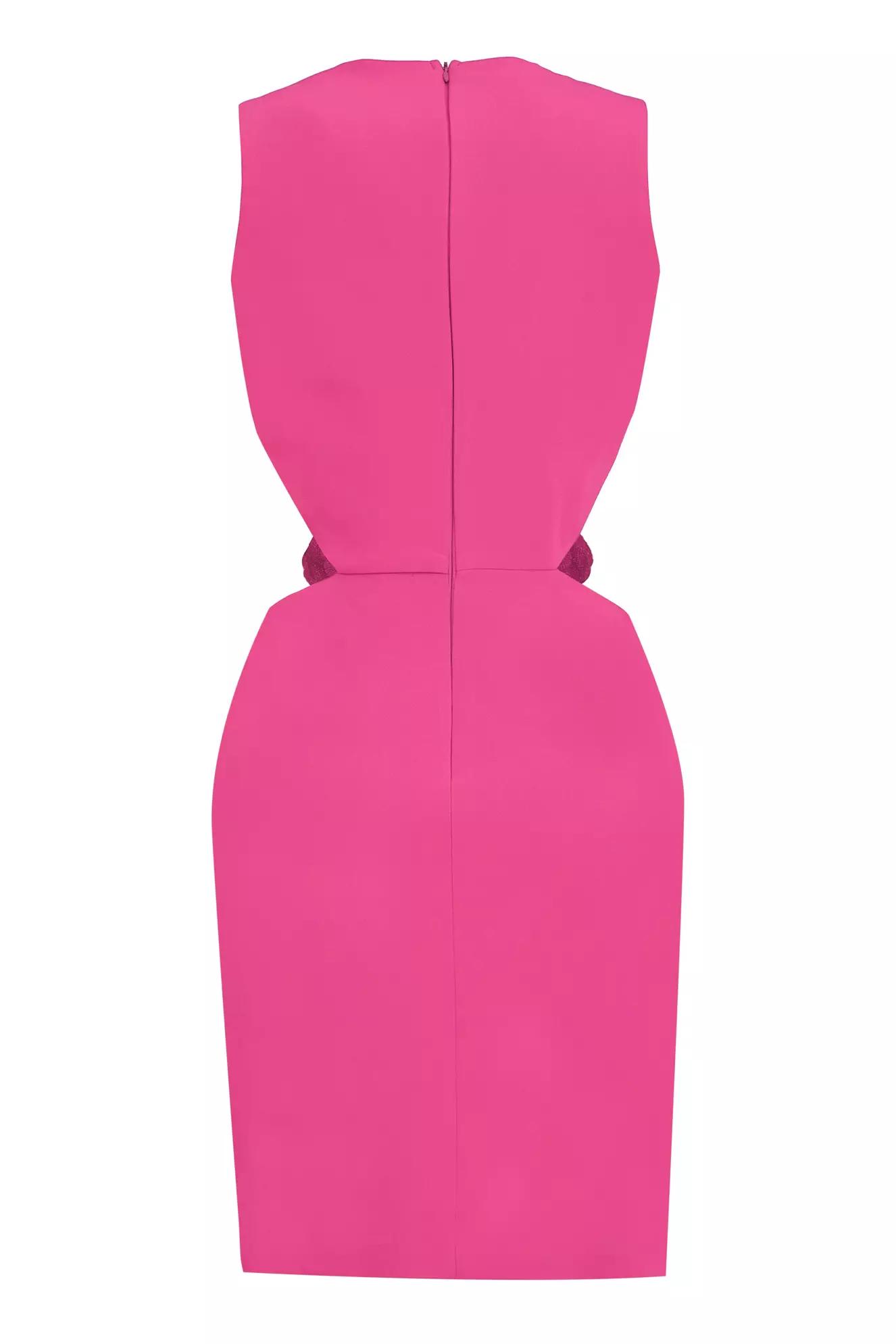 Fuchsia crepe sleeveless mini dress