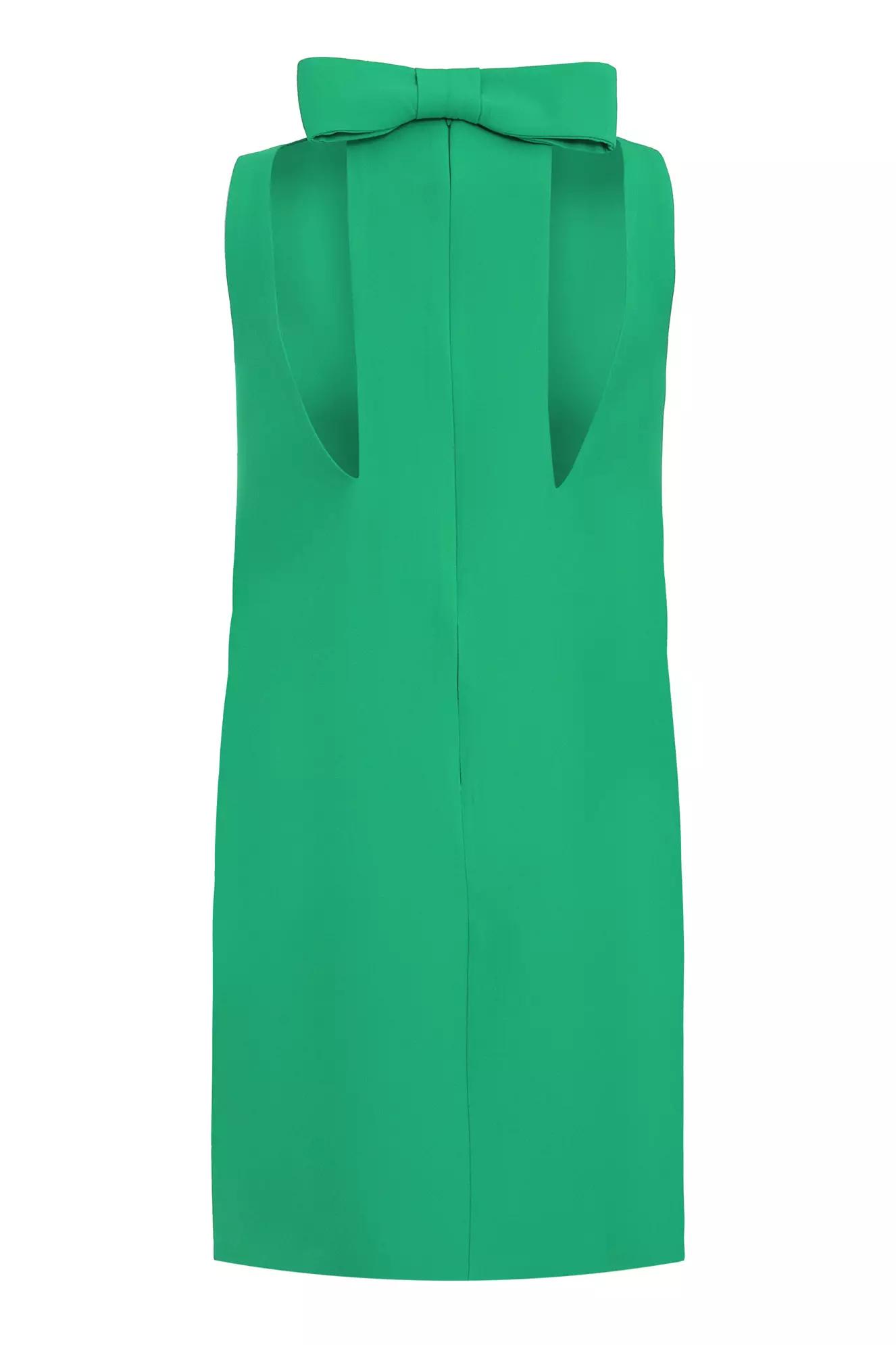 Green crepe sleeveless mini dress