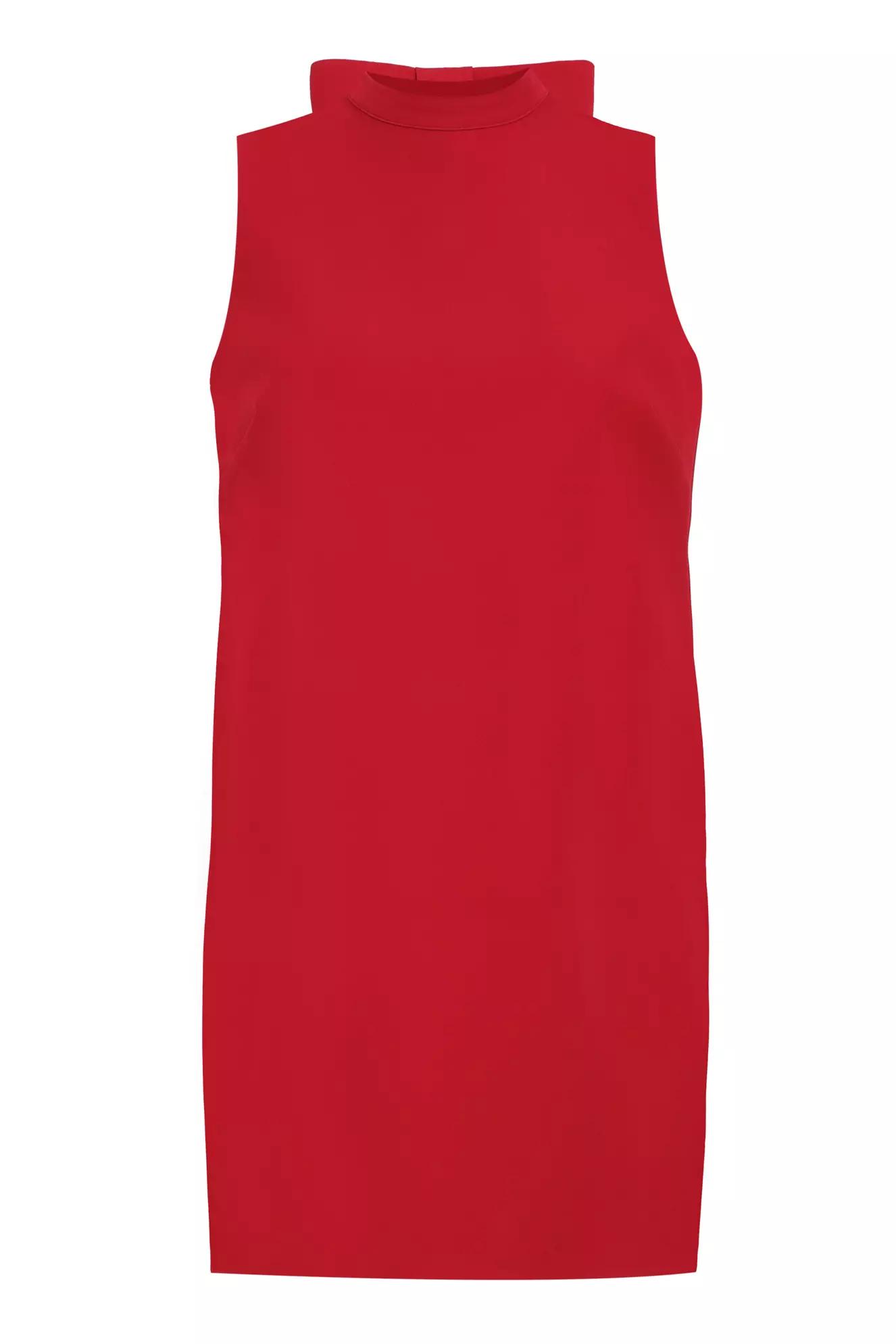 Red crepe sleeveless mini dress