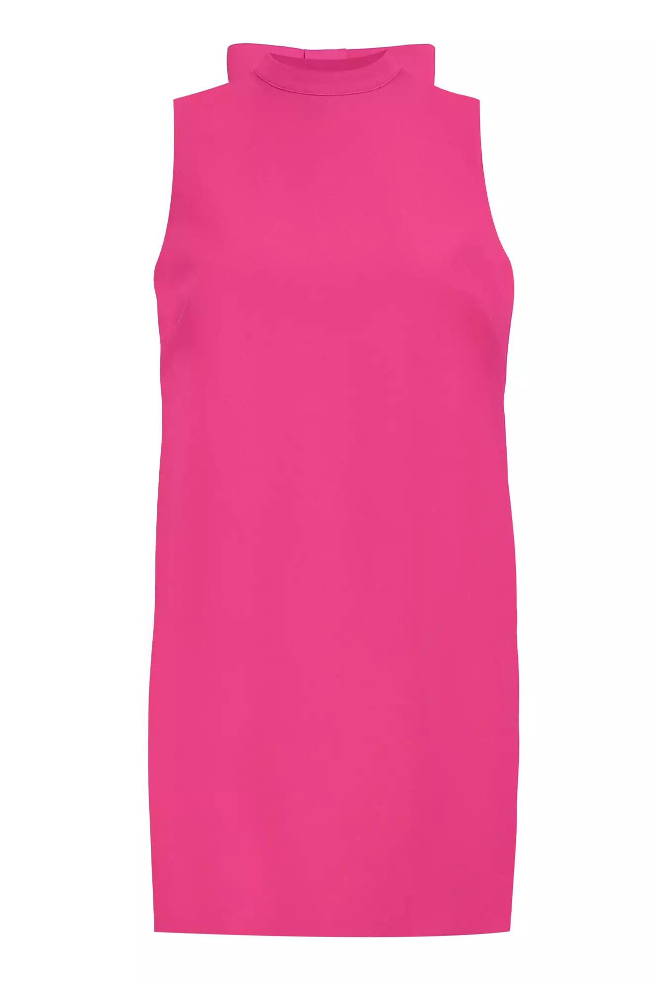 Fuchsia crepe sleeveless mini dress