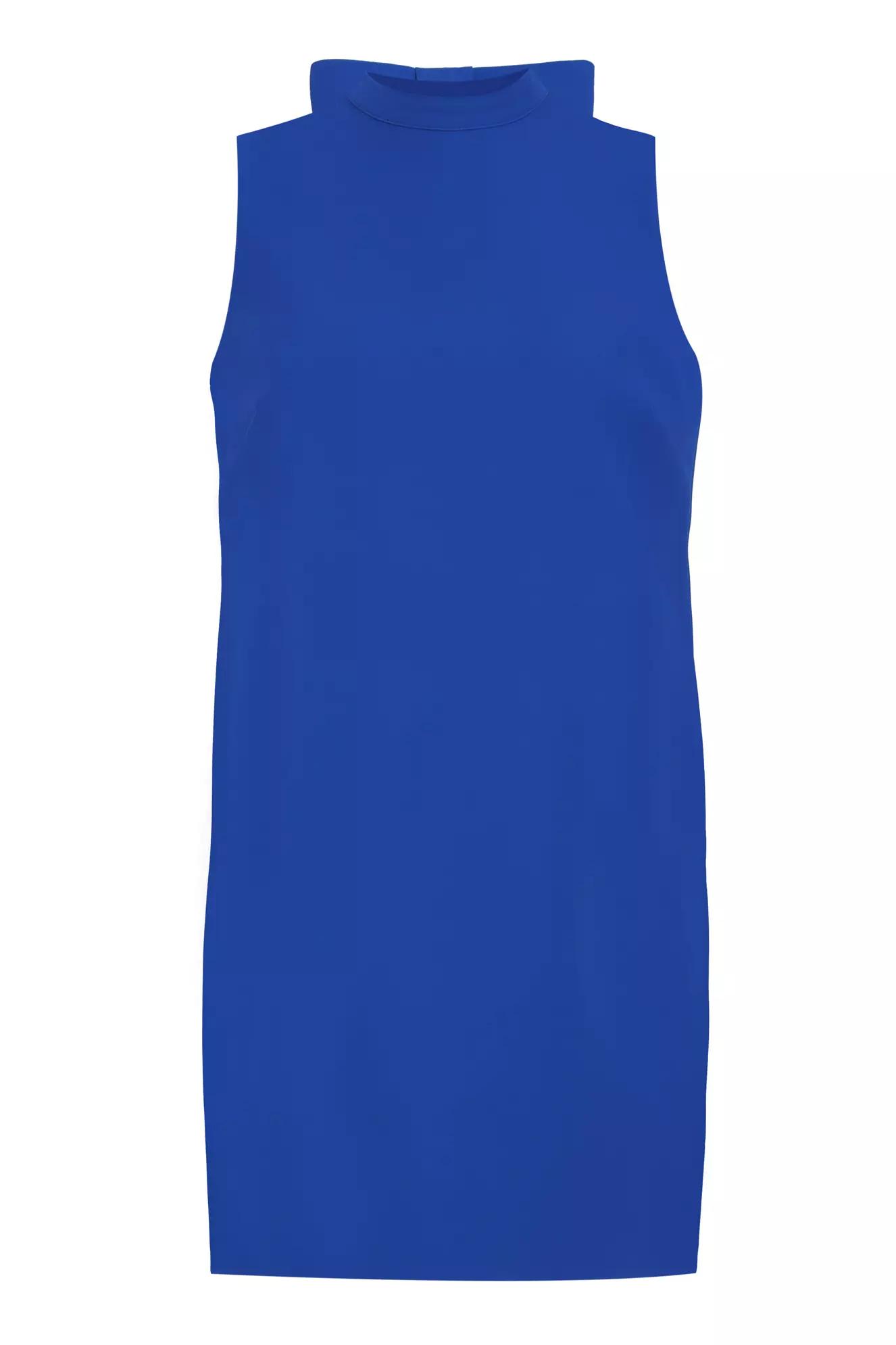 Blue crepe sleeveless mini dress