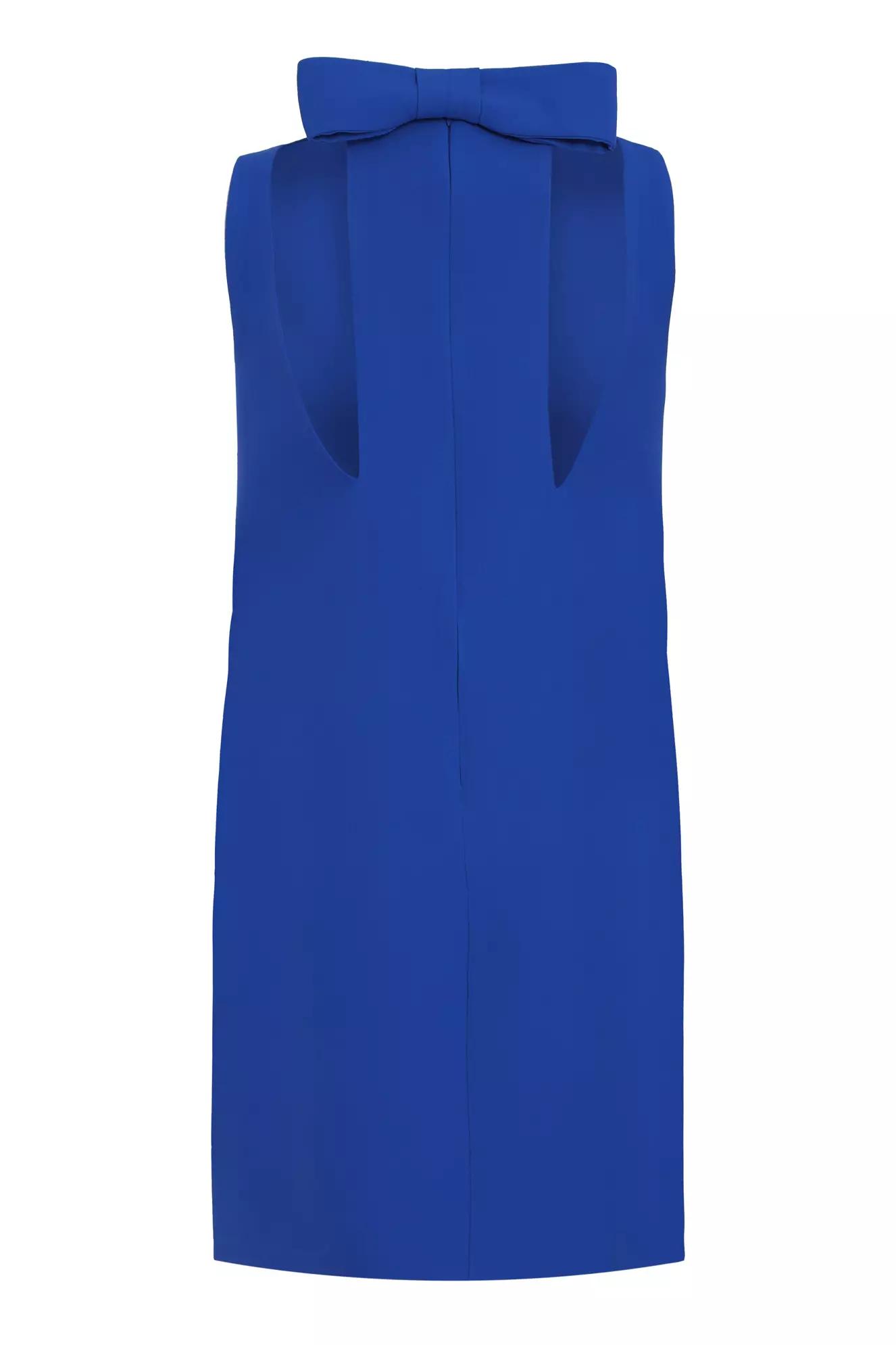 Blue crepe sleeveless mini dress