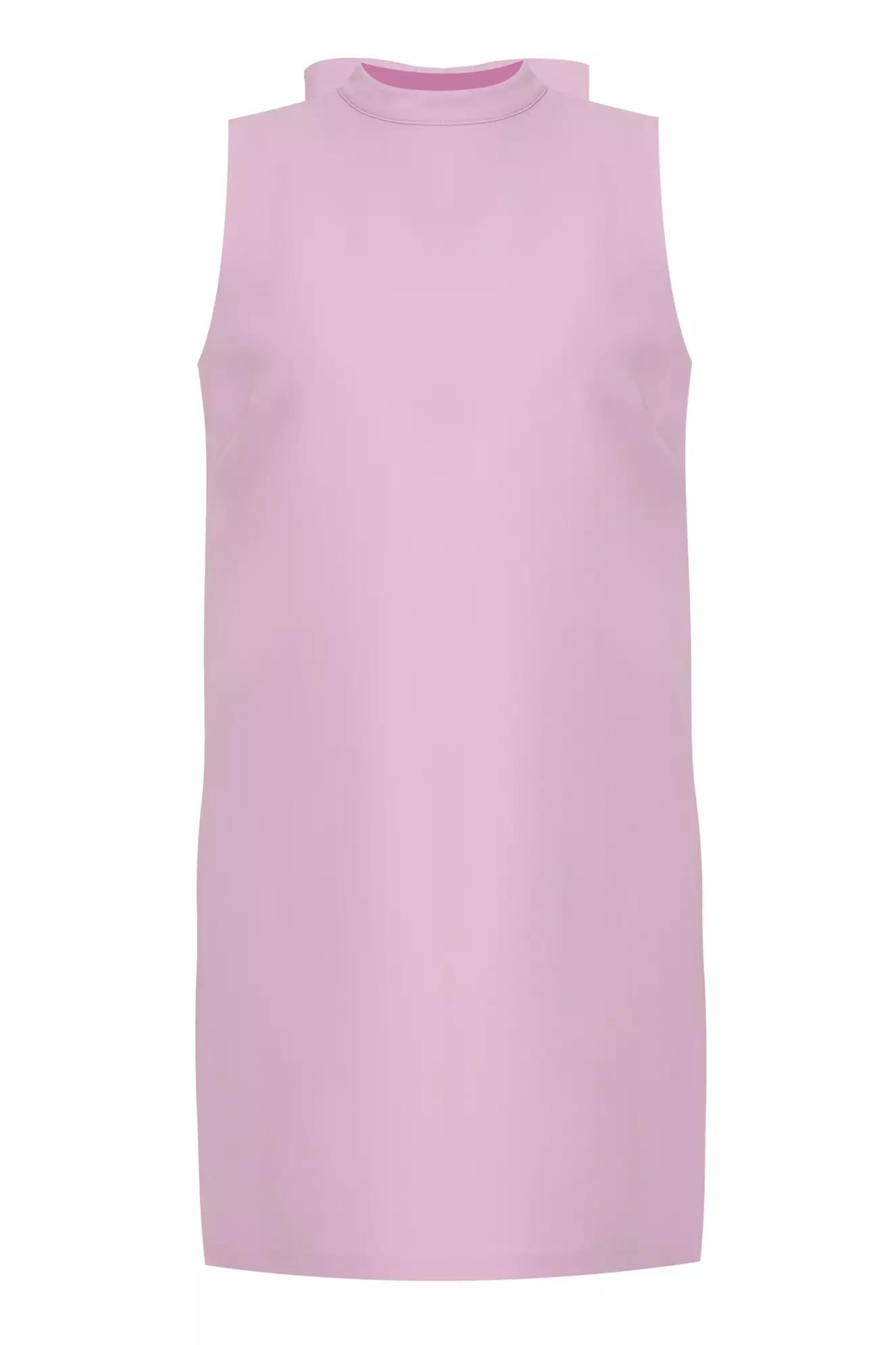 Blush crepe sleeveless mini dress