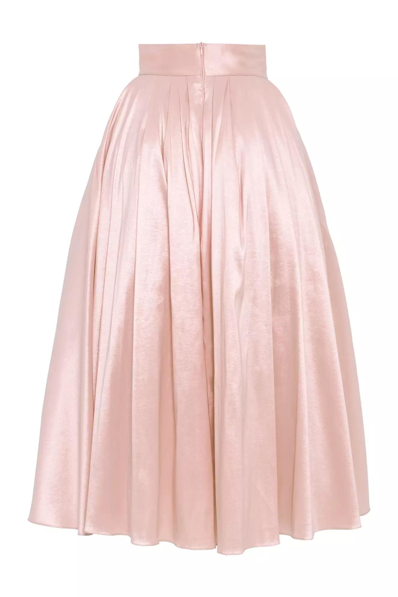 Beige tafta long skirt