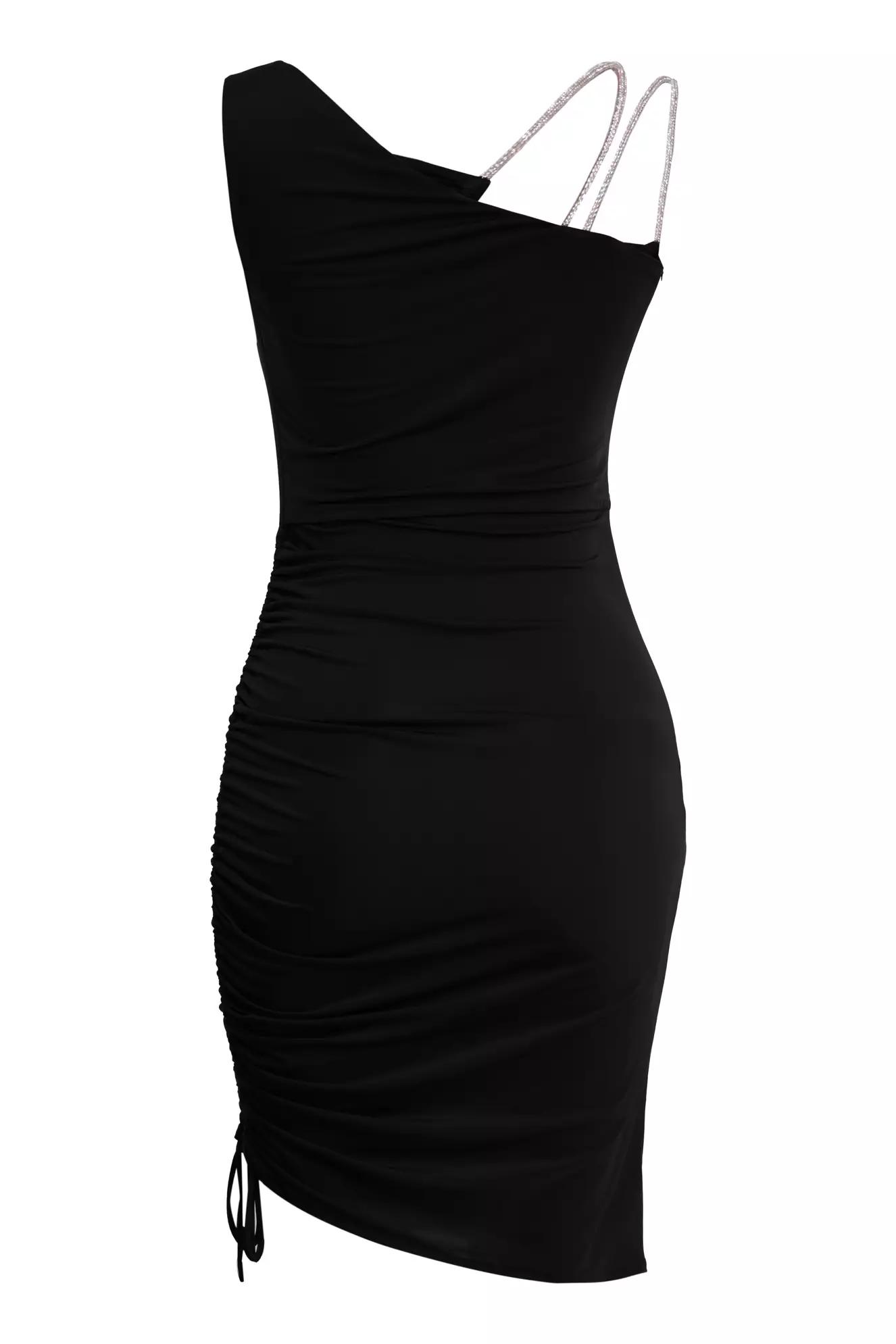 Black sendy sleeveless mini dress