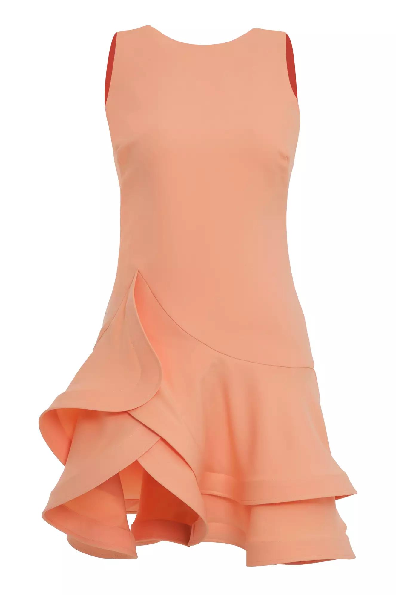 Orange crepe sleeveless mini dress